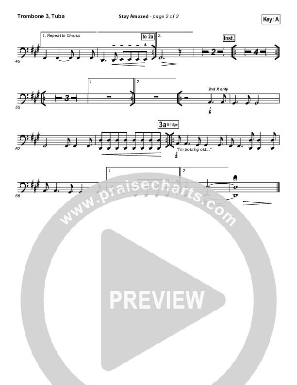 Stay Amazed Trombone 3/Tuba (Gateway Worship)