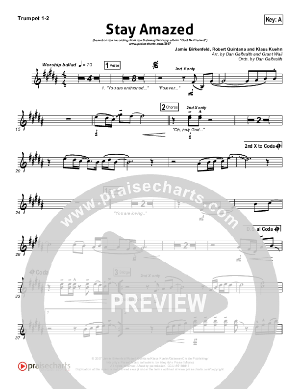 Stay Amazed Brass Pack (Gateway Worship)