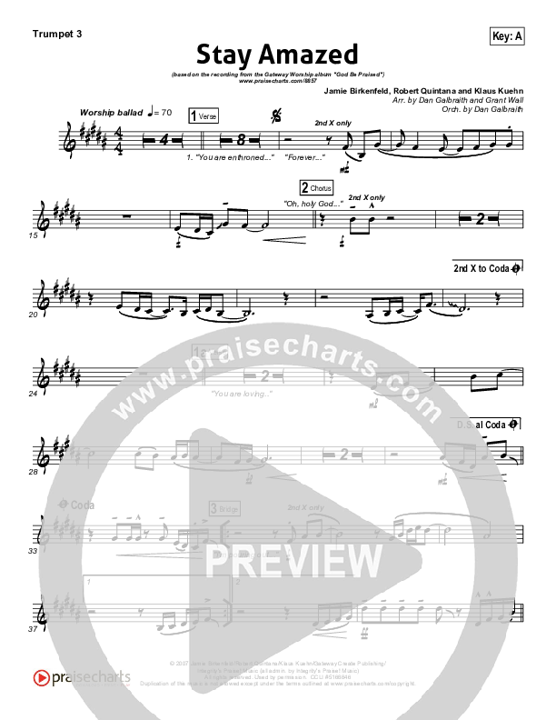 Stay Amazed Trumpet 3 (Gateway Worship)