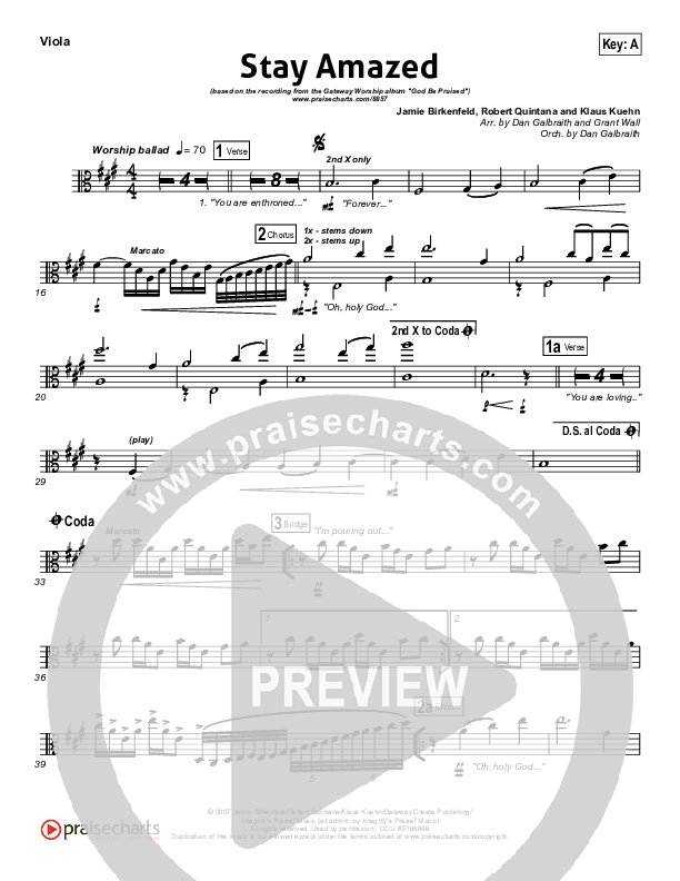 Stay Amazed Viola (Gateway Worship)