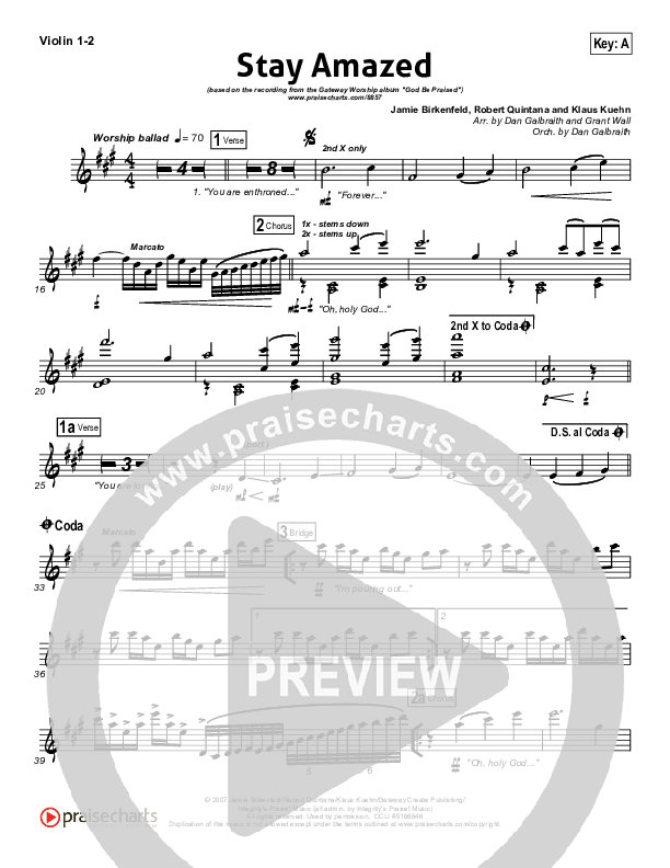 Stay Amazed Violin 1/2 (Gateway Worship)