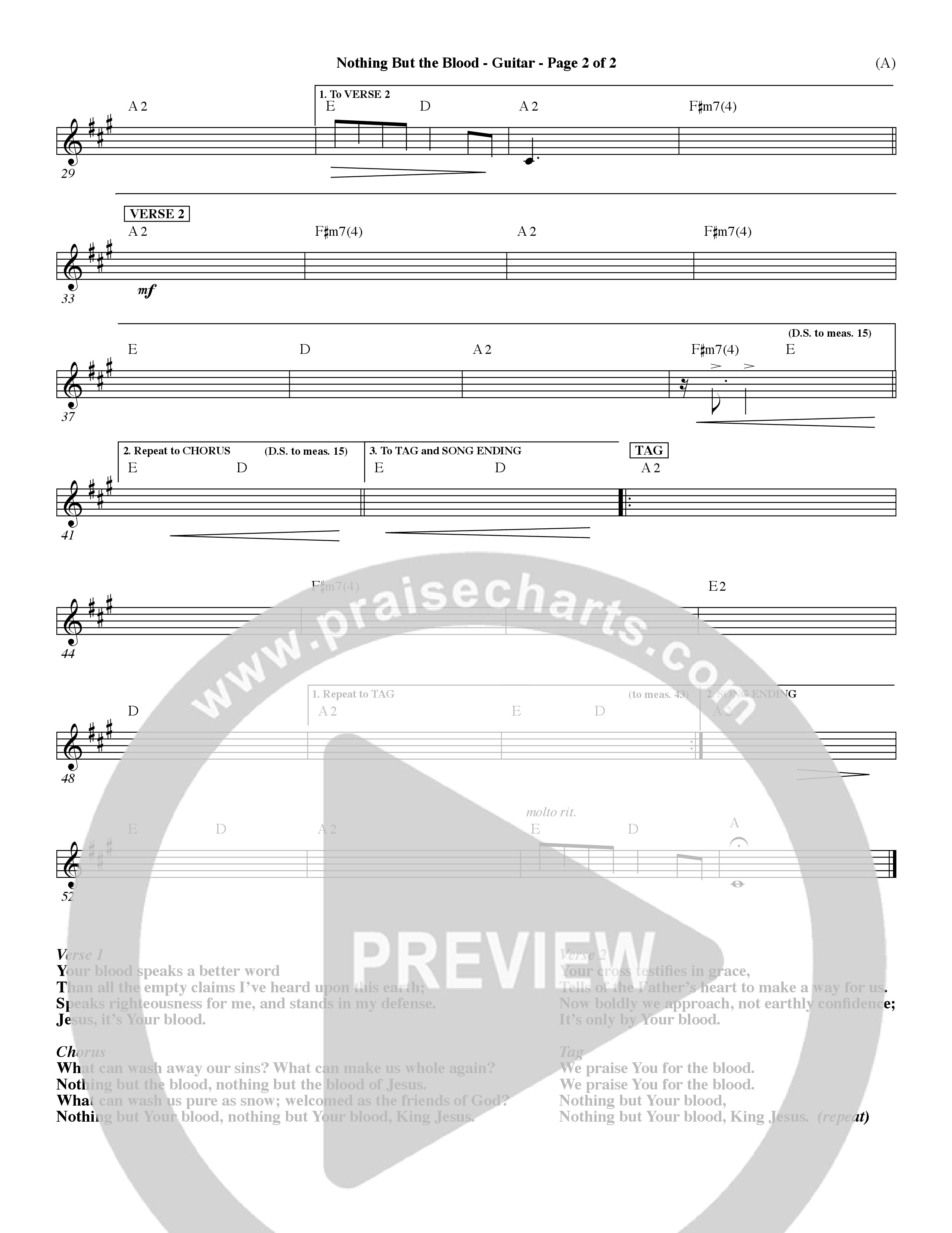Nothing But The Blood (Choral Anthem SATB) Acoustic Guitar (Word Music Choral / Orch. Mark Cole)