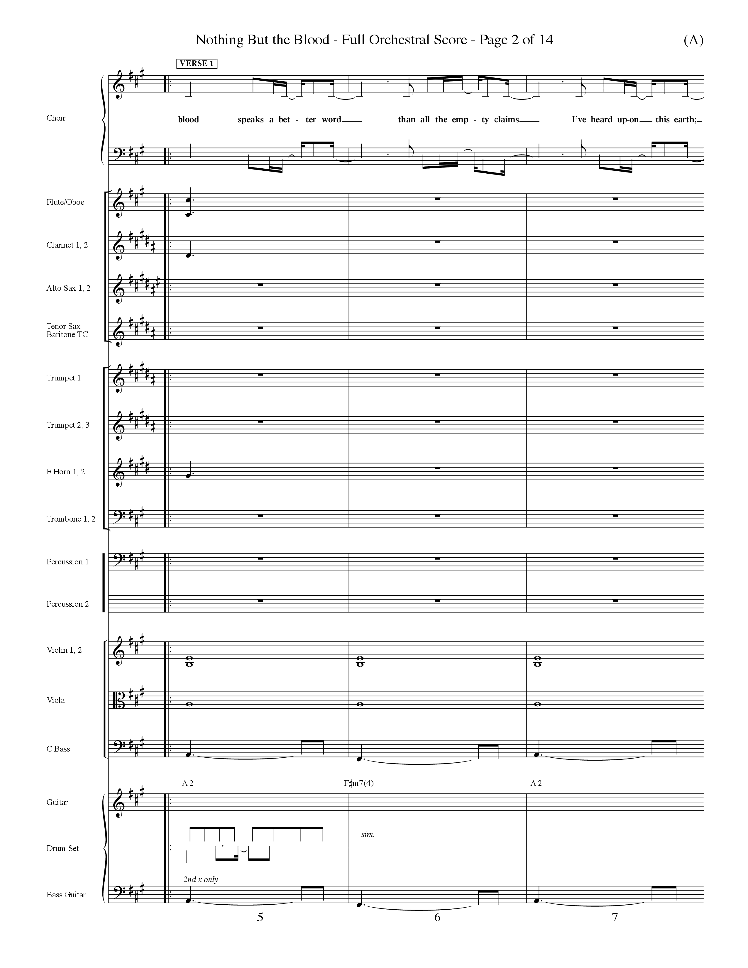 Nothing But The Blood (Choral Anthem SATB) Orchestration (Word Music Choral / Orch. Mark Cole)