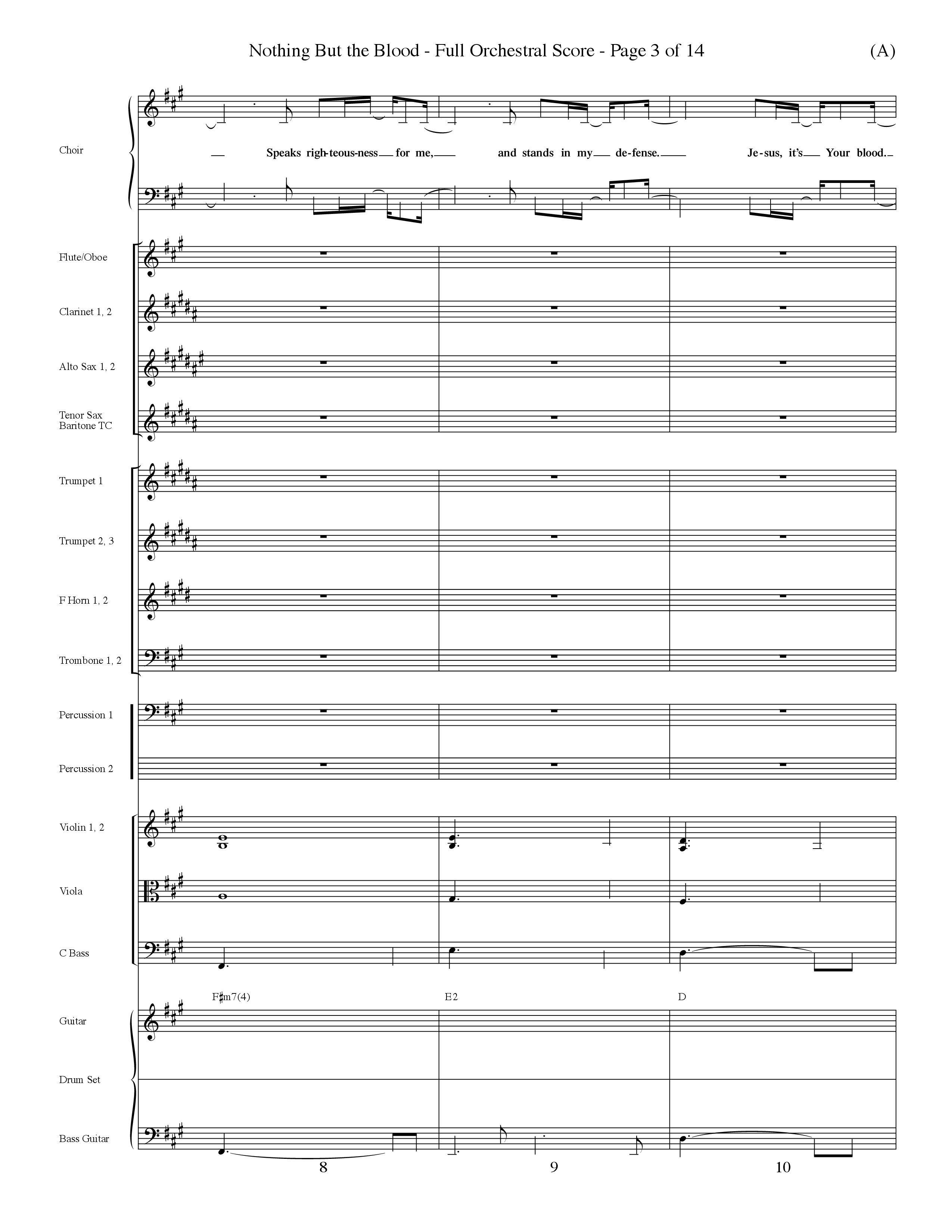 Nothing But The Blood (Choral Anthem SATB) Orchestration (Word Music Choral / Orch. Mark Cole)
