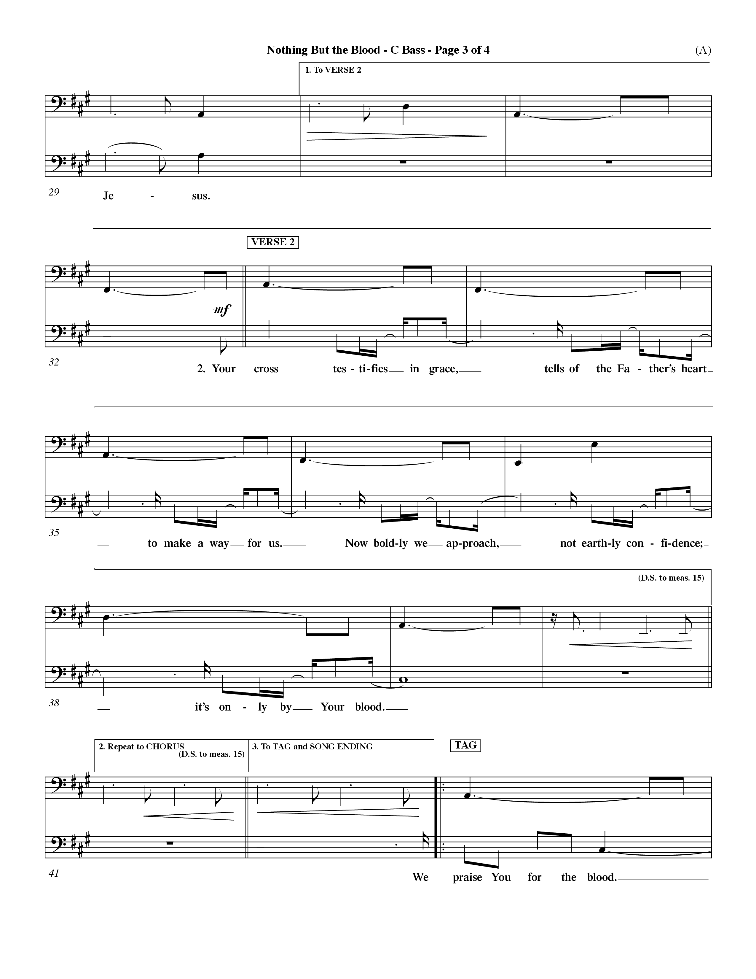 Nothing But The Blood (Choral Anthem SATB) Contrabass (Word Music Choral / Orch. Mark Cole)