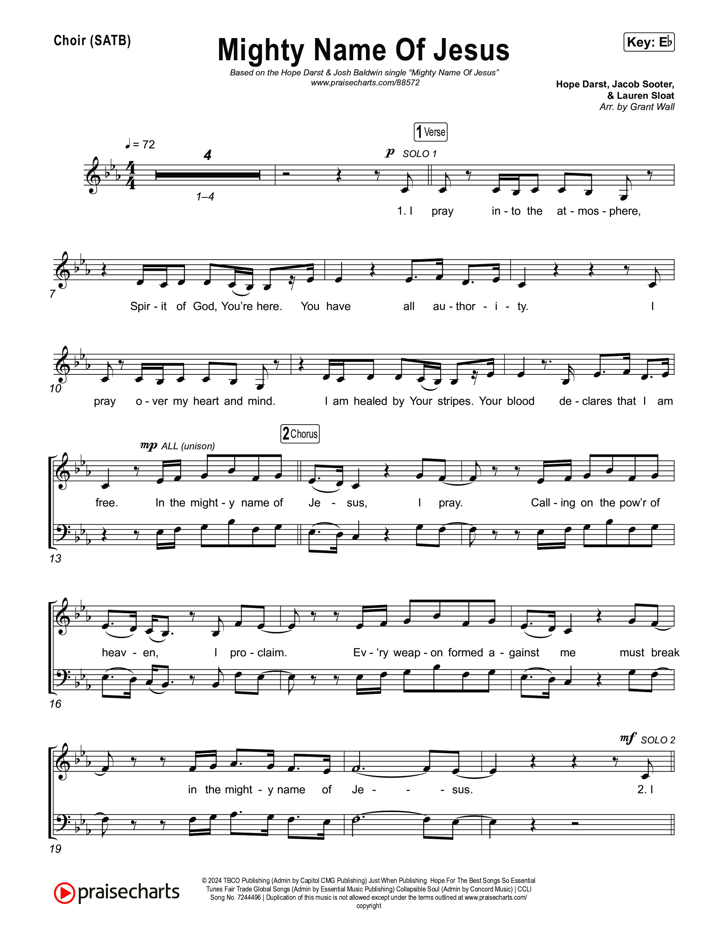 Mighty Name Of Jesus Choir Sheet (SATB) (Hope Darst / Josh Baldwin)