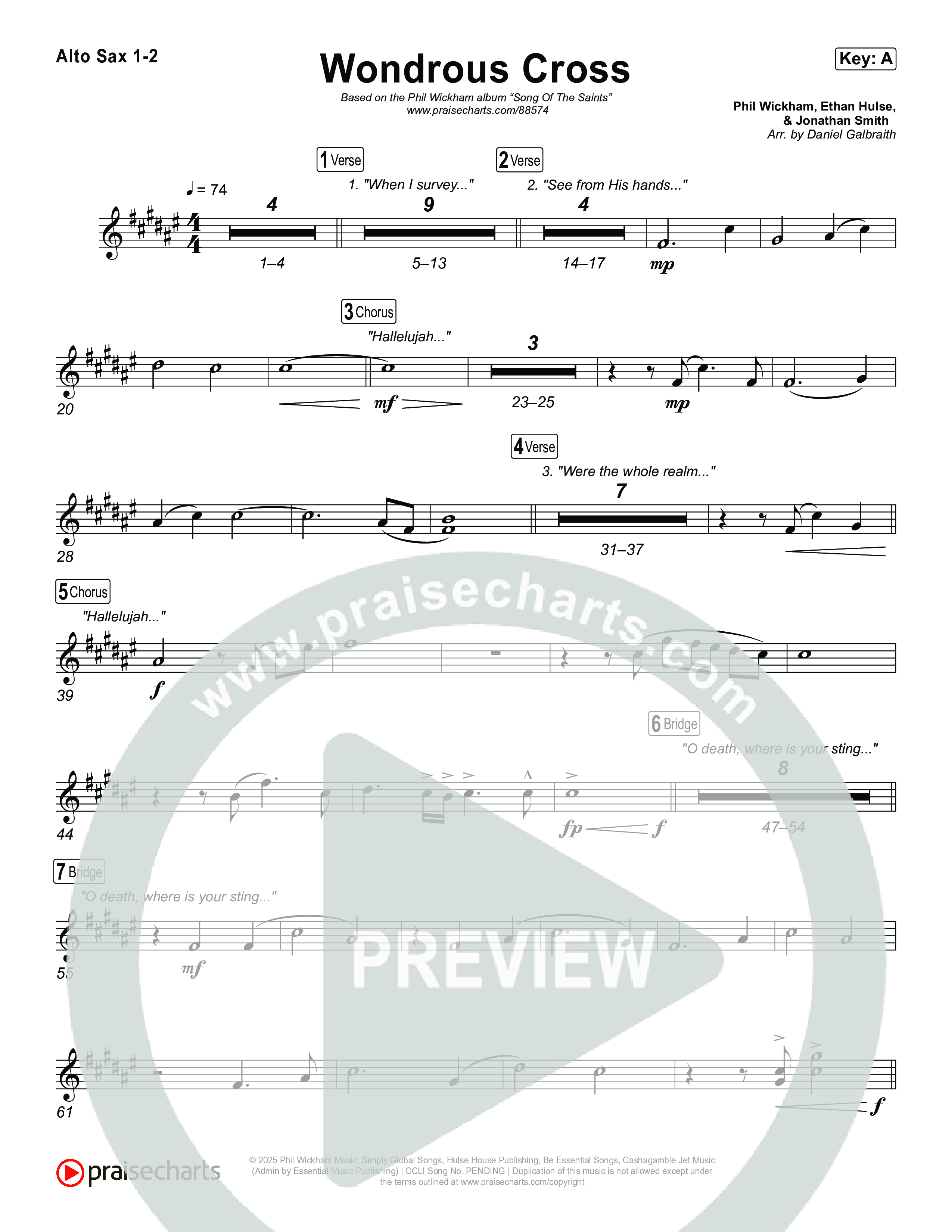 Wondrous Cross Alto Sax 1,2 (Phil Wickham)