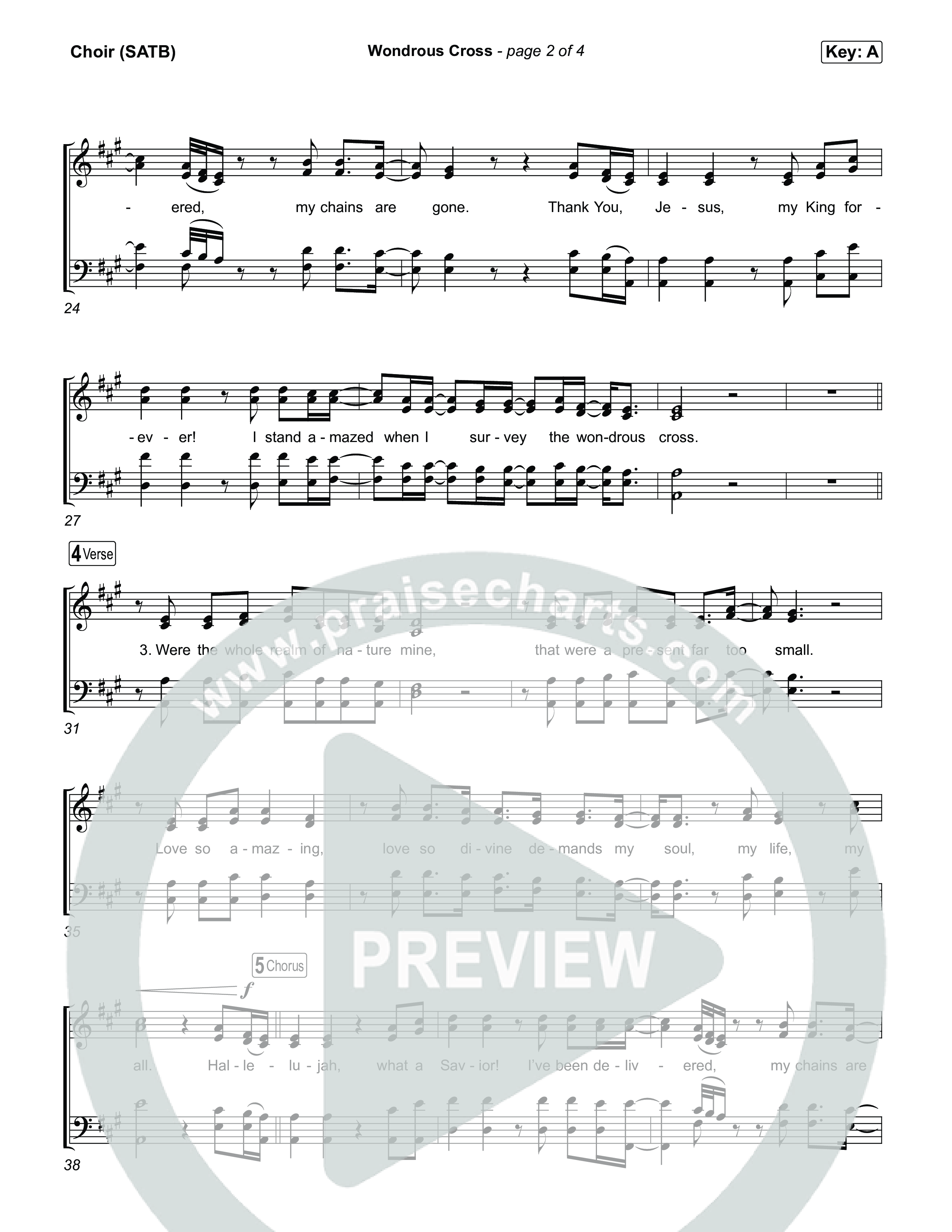 Wondrous Cross Choir Sheet (SATB) (Phil Wickham)