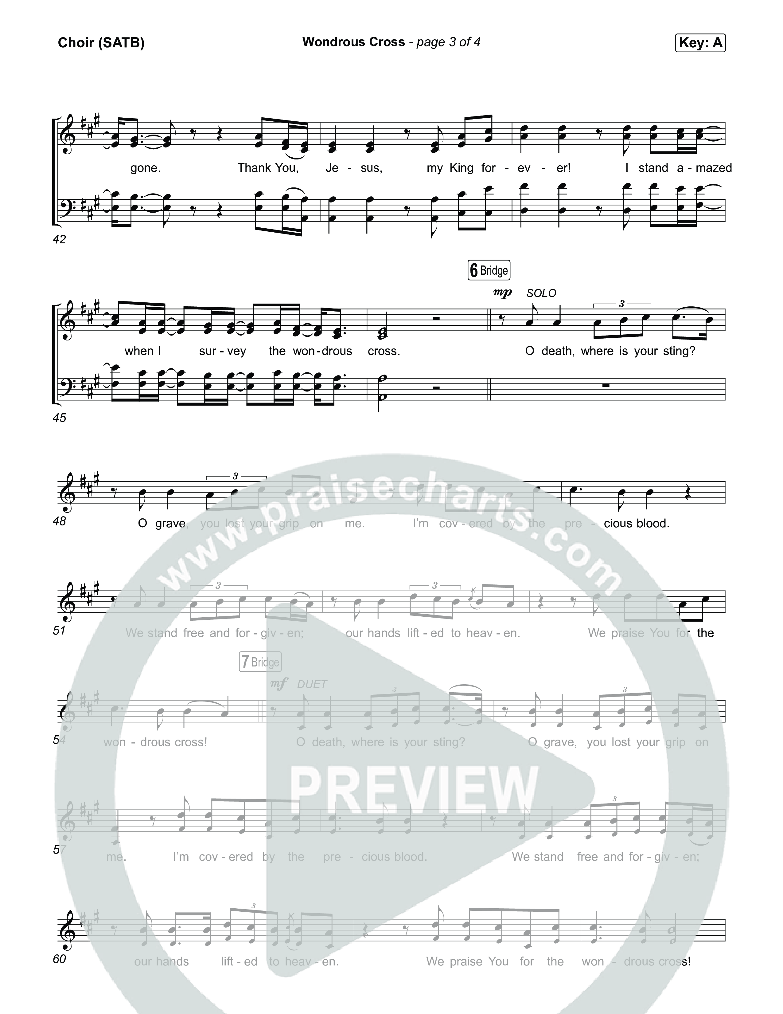 Wondrous Cross Choir Sheet (SATB) (Phil Wickham)