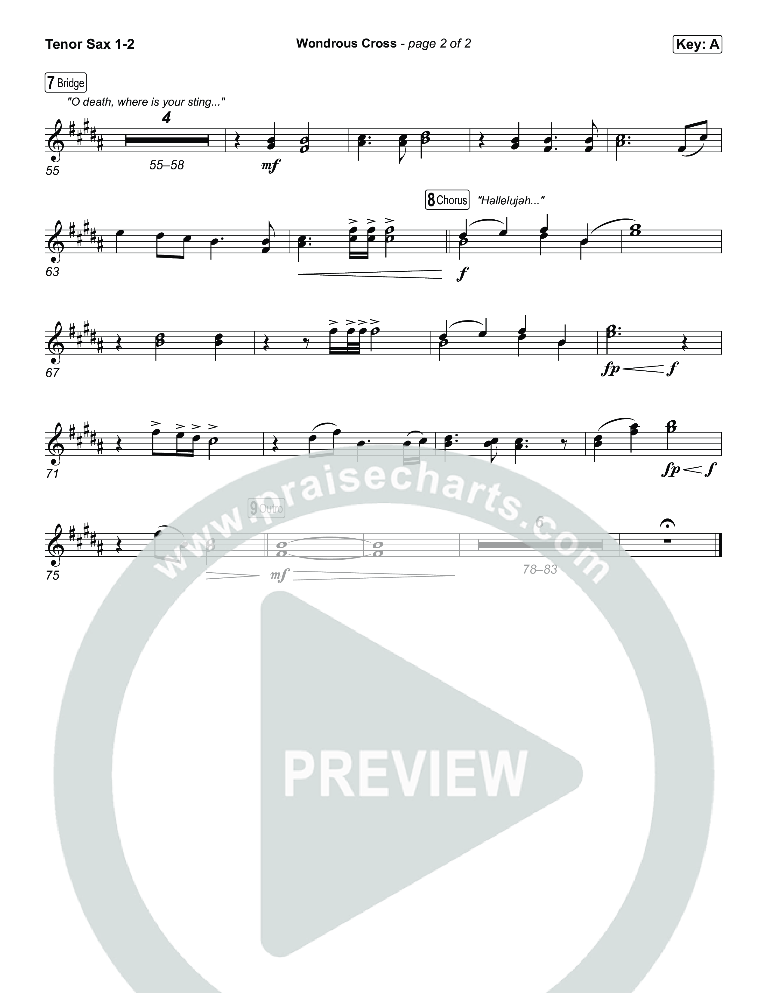 Wondrous Cross Tenor Sax 1,2 (Phil Wickham)