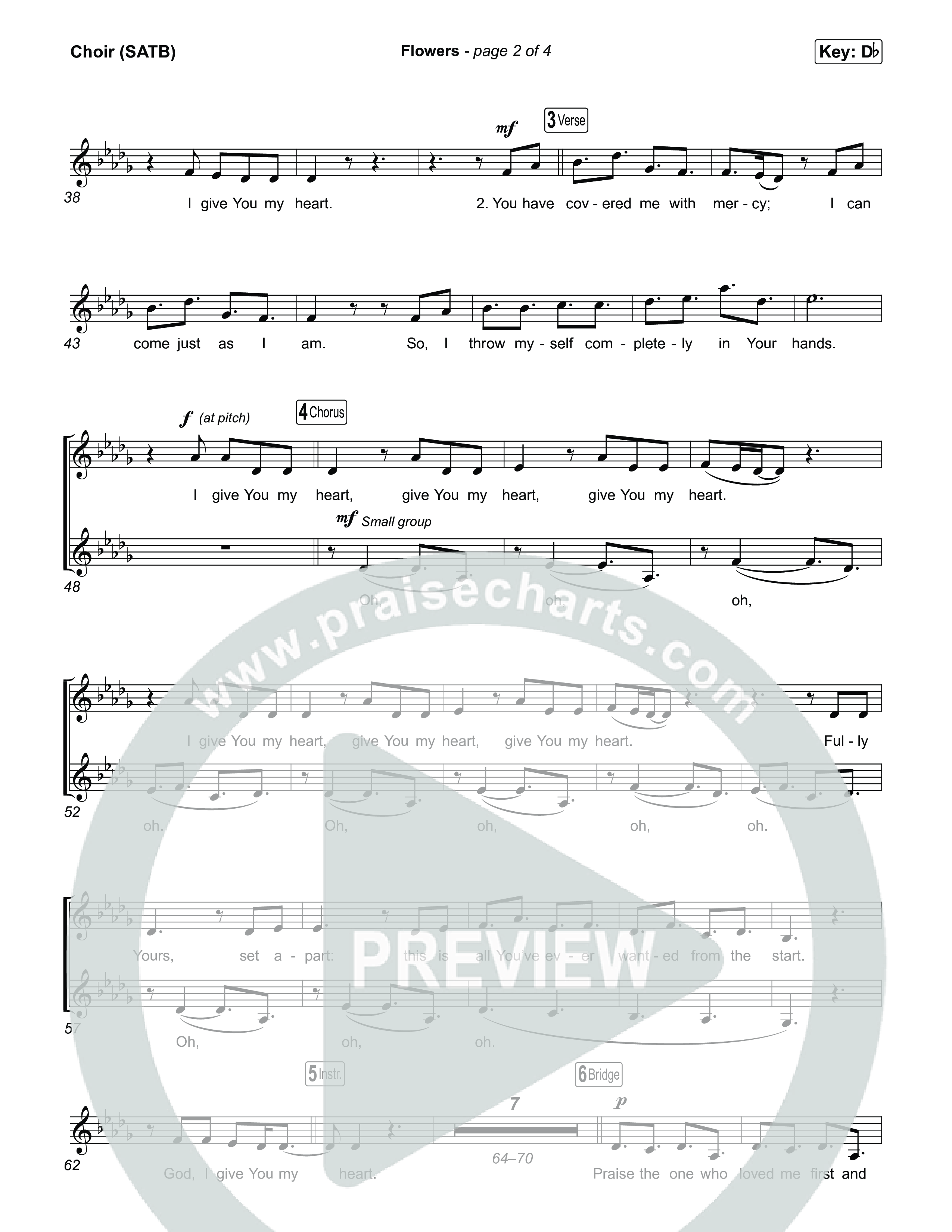 Flowers Choir Sheet (SATB) (Phil Wickham)