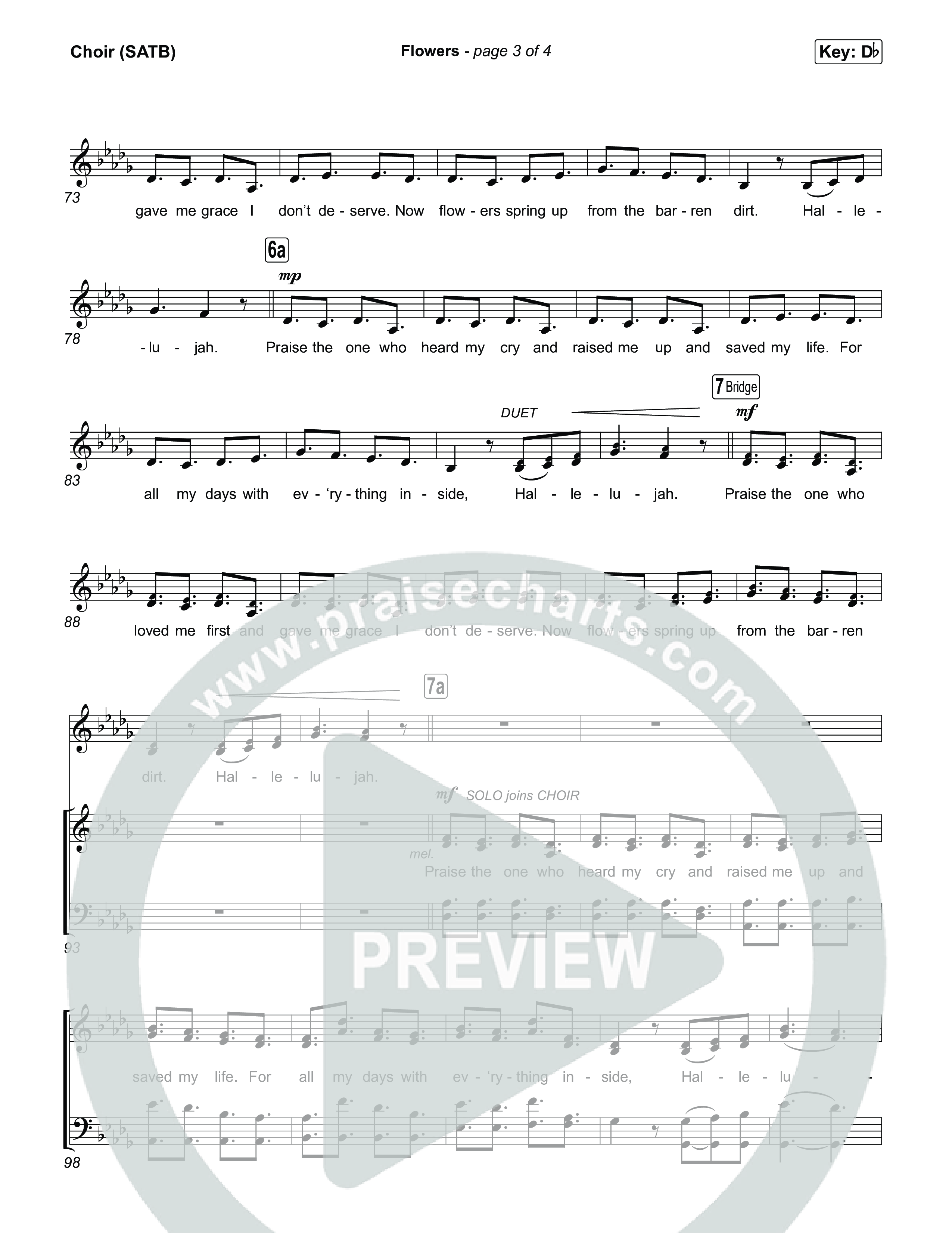 Flowers Choir Sheet (SATB) (Phil Wickham)