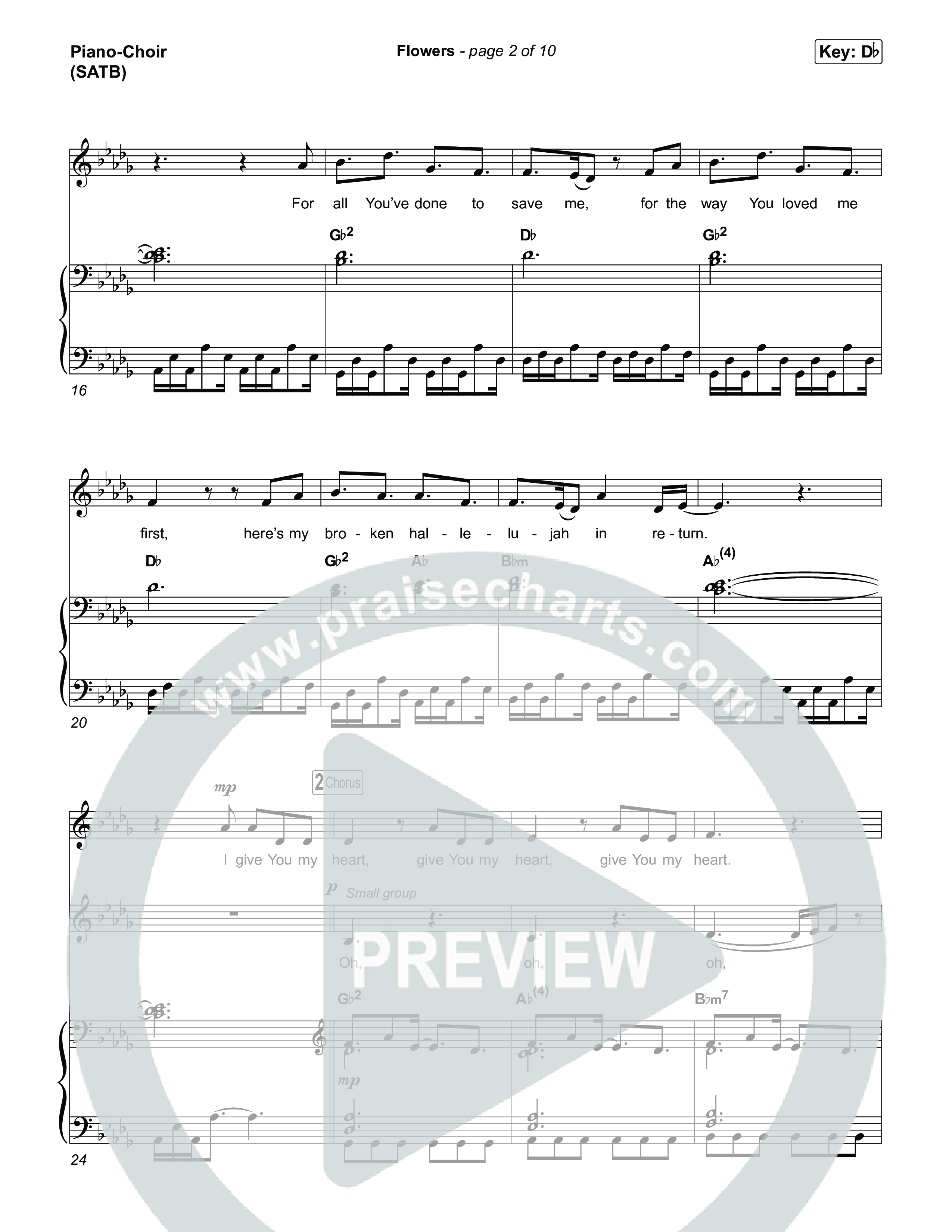 Flowers Piano/Vocal Pack (Phil Wickham)