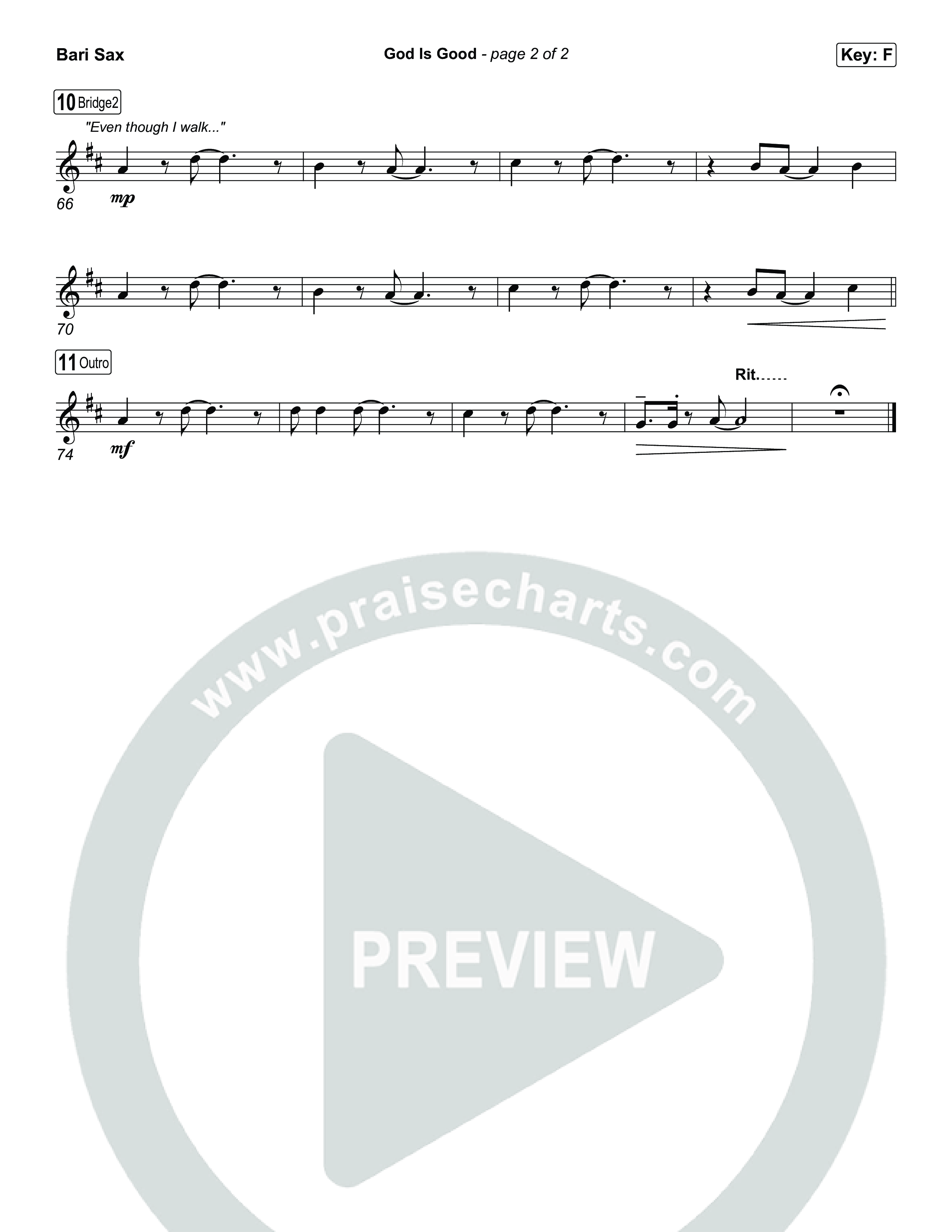 God Is Good Bari Sax (Phil Wickham)