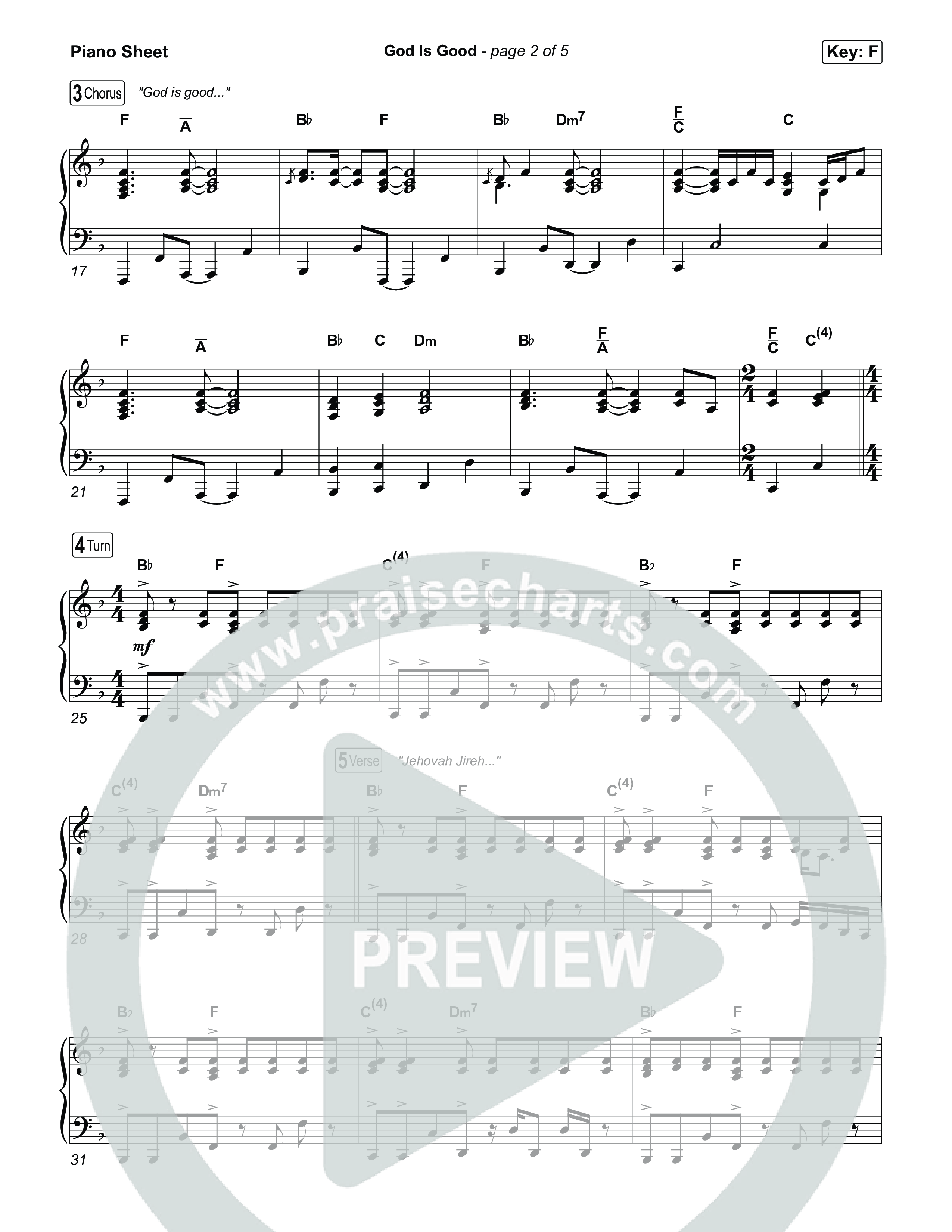 God Is Good Piano Sheet (Phil Wickham)