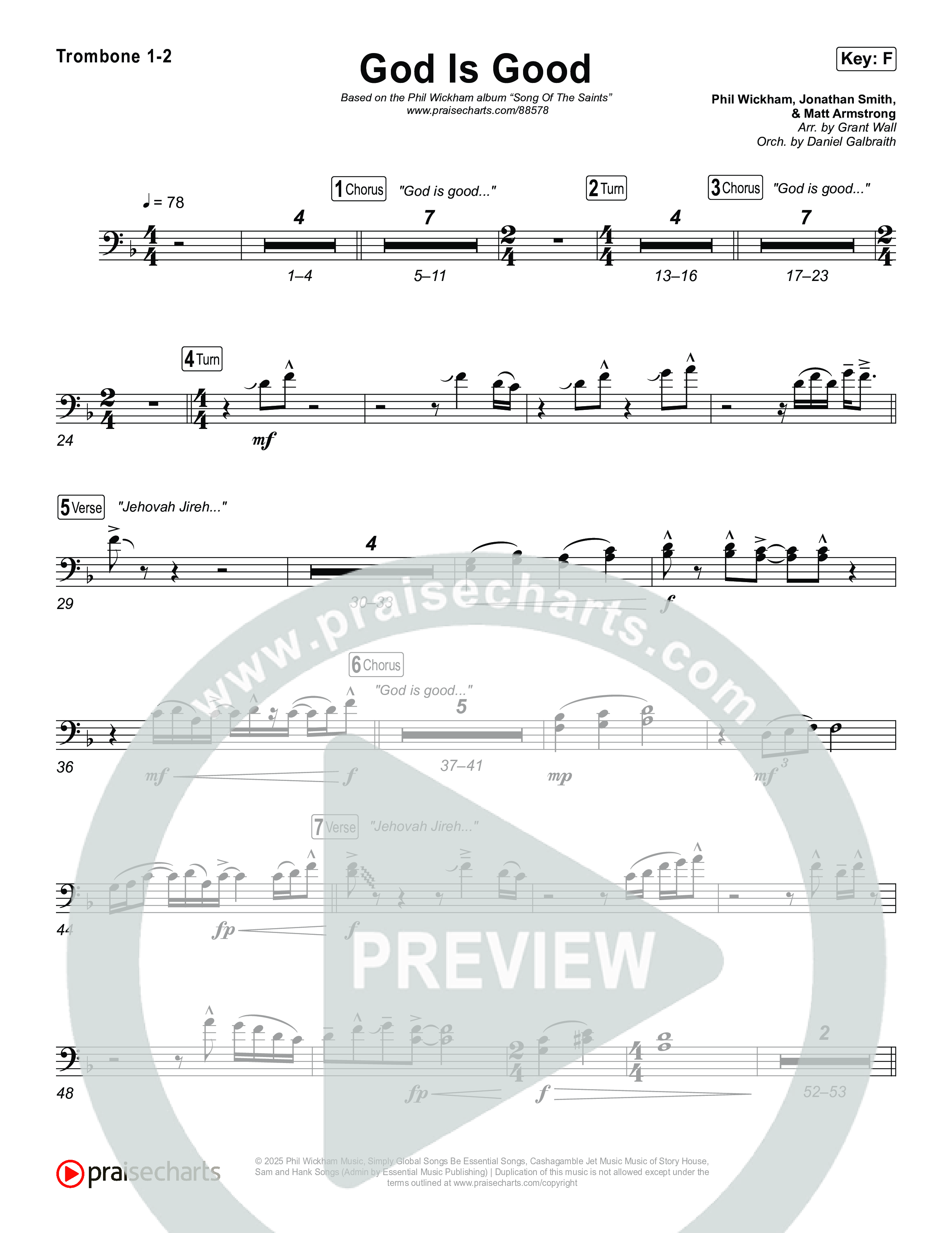 God Is Good Trombone 1/2 (Phil Wickham)