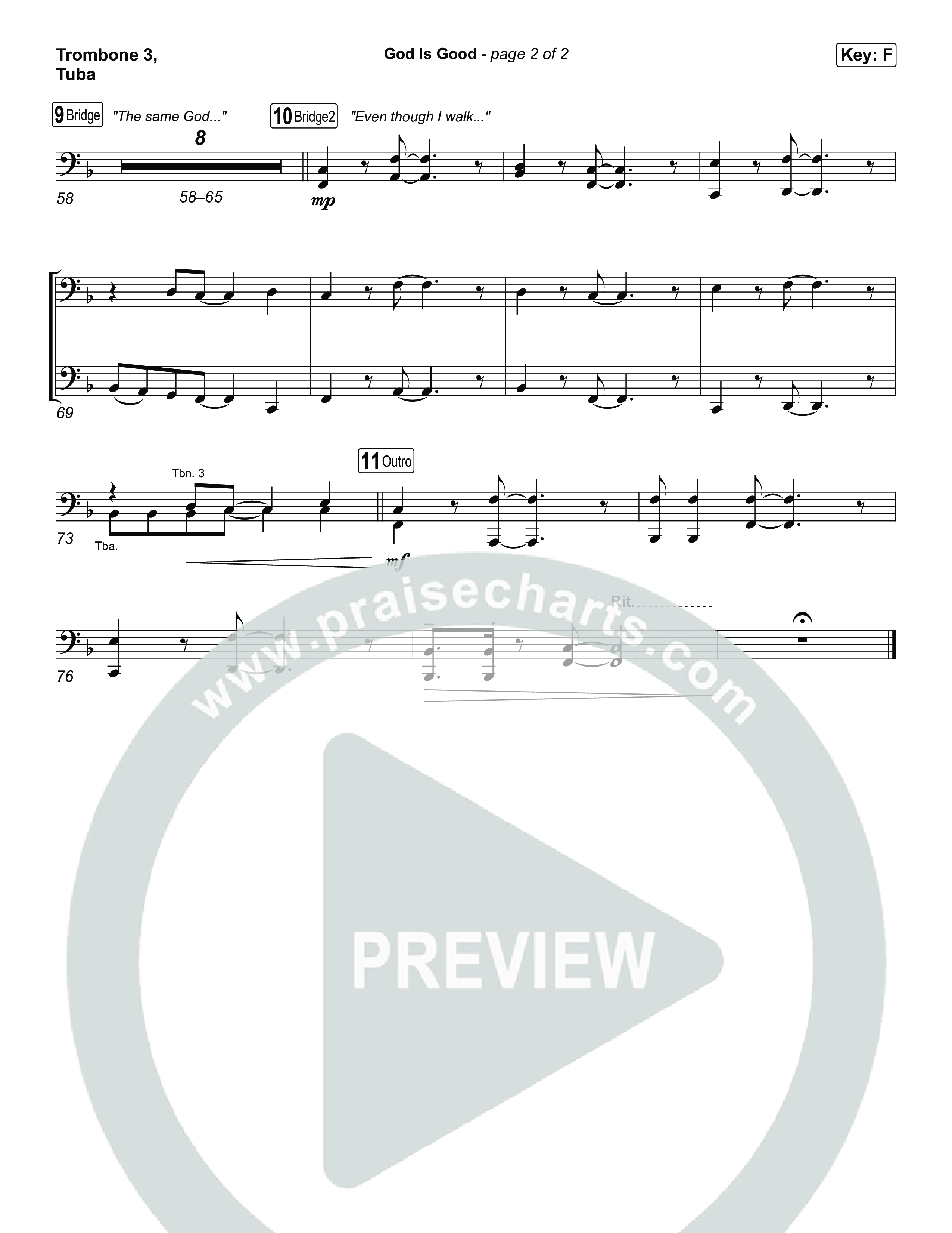 God Is Good Trombone 3/Tuba (Phil Wickham)