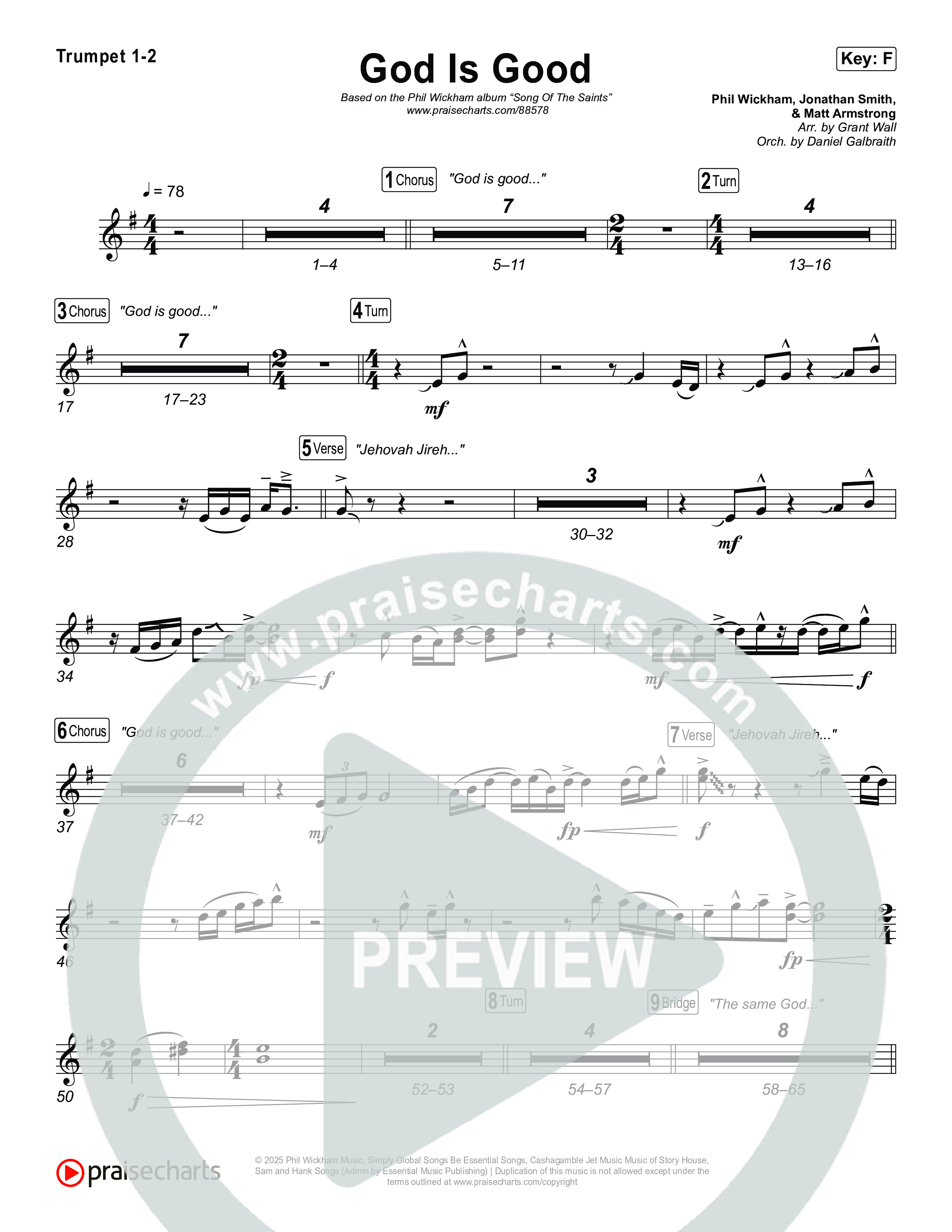 God Is Good Trumpet 1,2 (Phil Wickham)