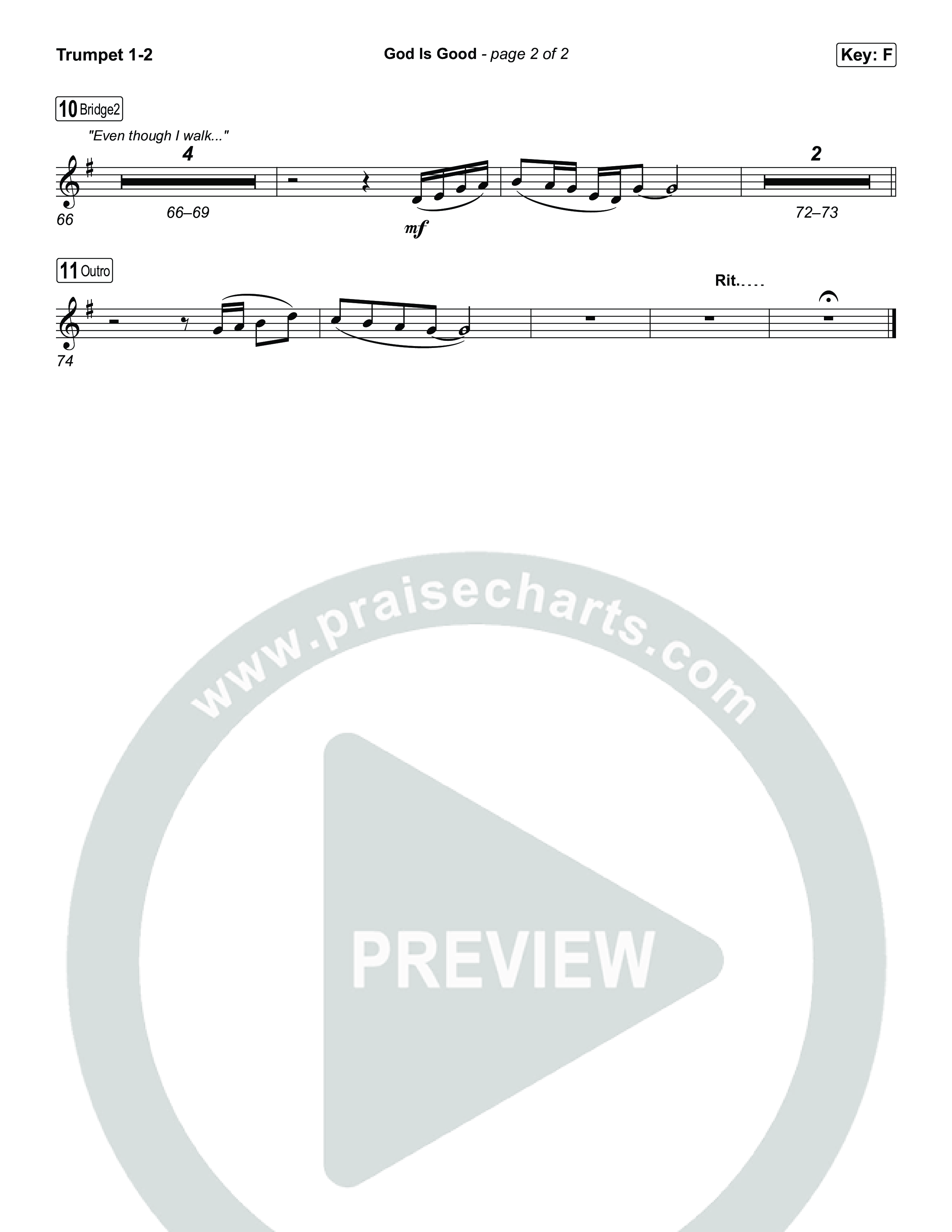 God Is Good Trumpet 1,2 (Phil Wickham)