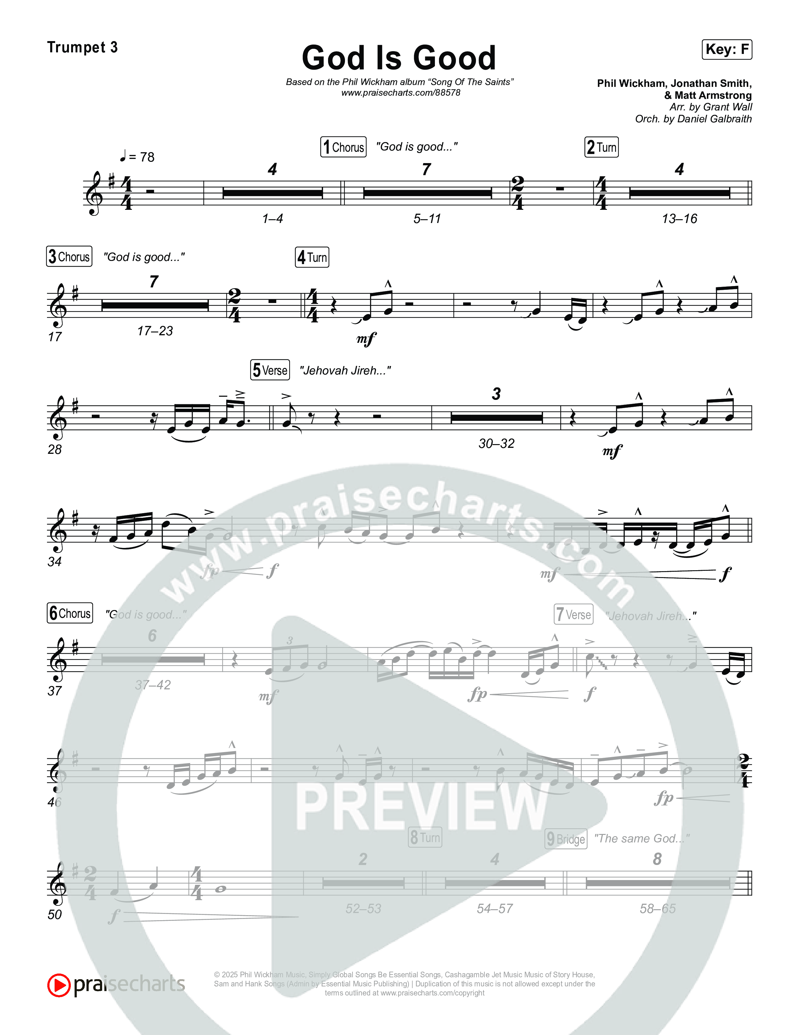 God Is Good Trumpet 1,2 (Phil Wickham)