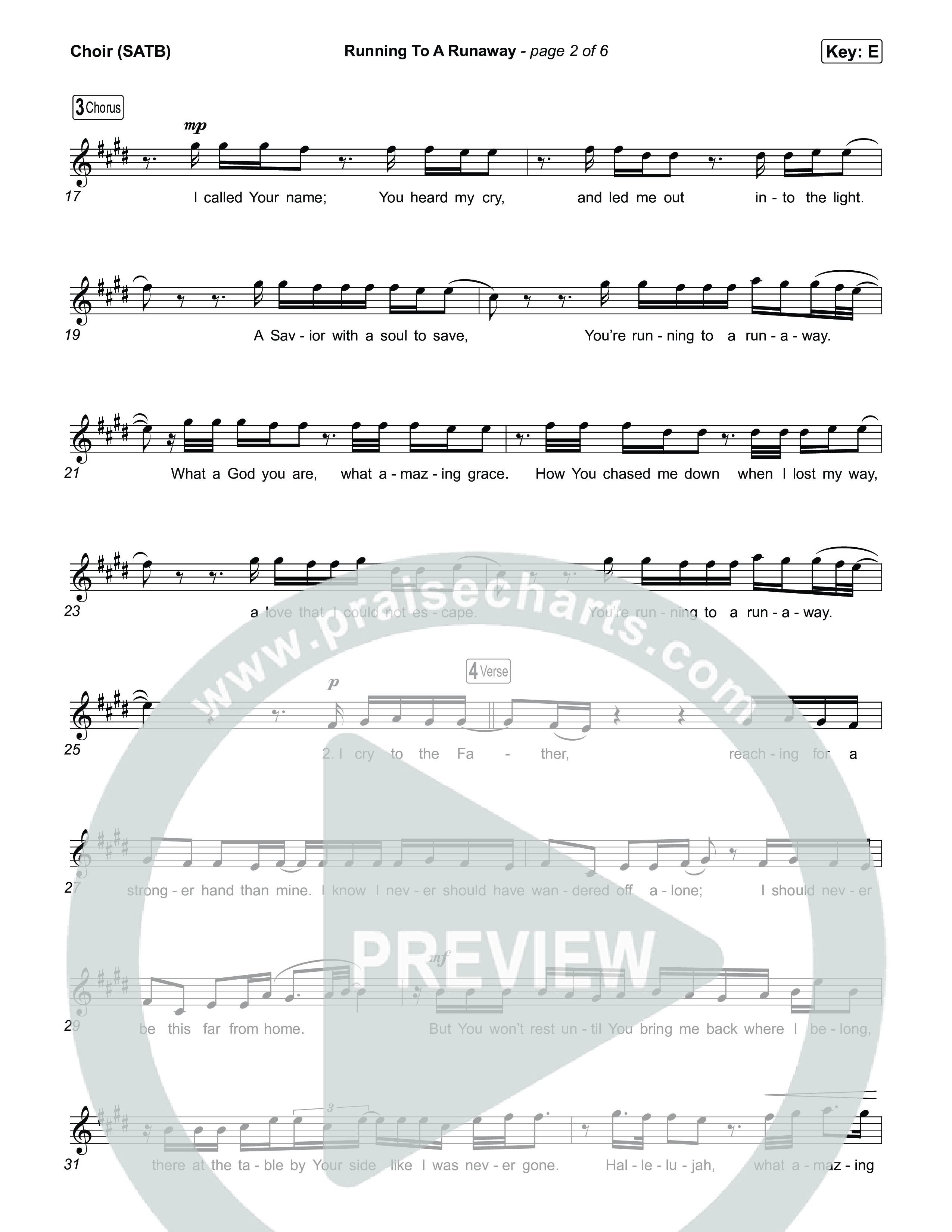 Running To A Runaway Choir Sheet (SATB) (Phil Wickham)