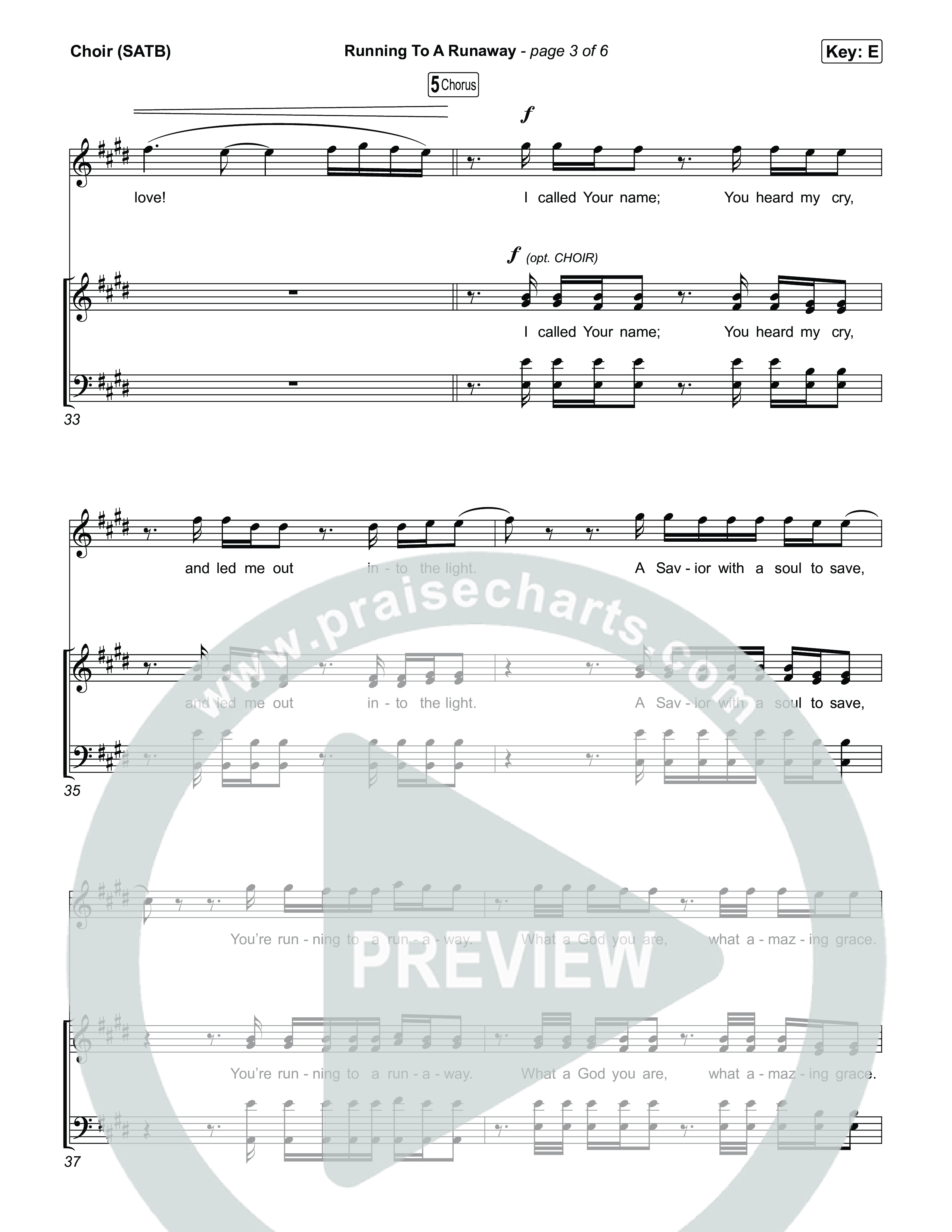 Running To A Runaway Choir Sheet (SATB) (Phil Wickham)