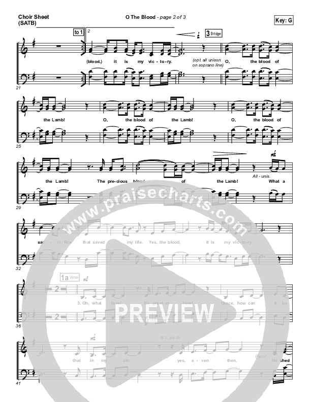 O The Blood Choir Vocals (SATB) (Gateway Worship)