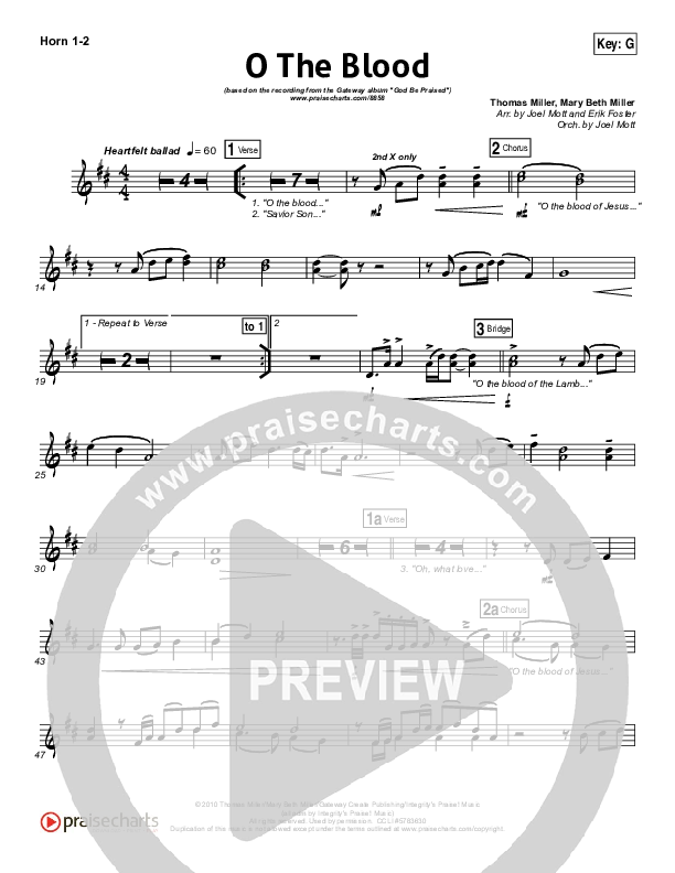 O The Blood French Horn 1,2 (Gateway Worship)