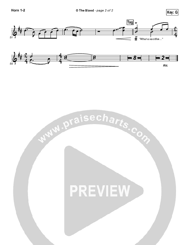 O The Blood French Horn 1,2 (Gateway Worship)