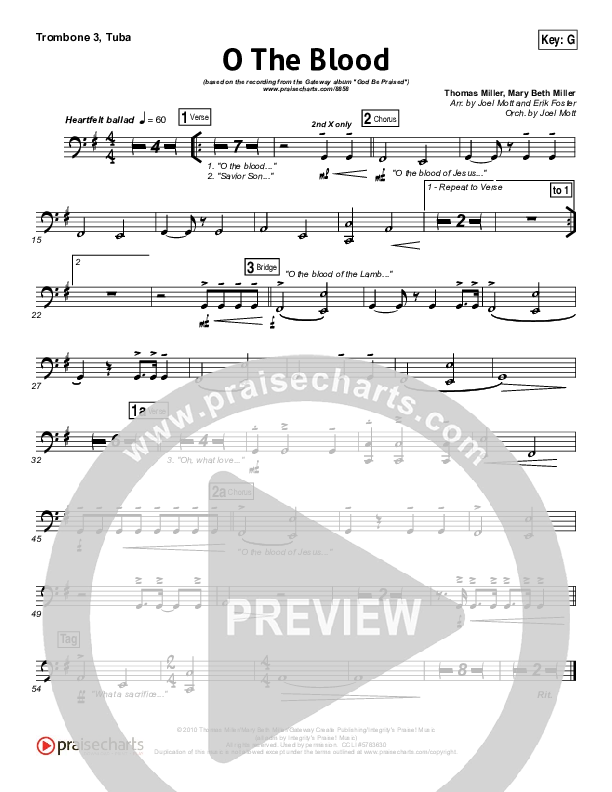 O The Blood Trombone 3/Tuba (Gateway Worship)