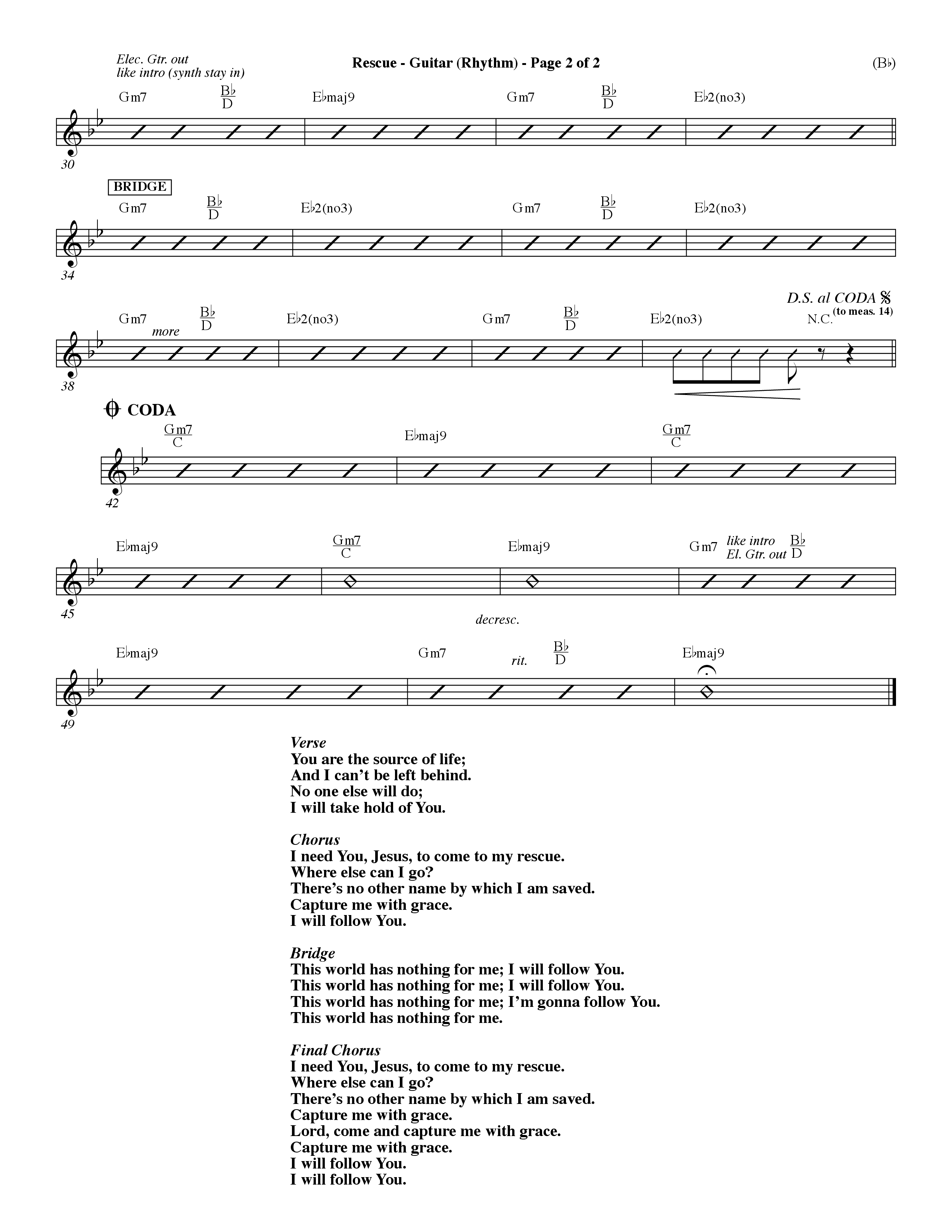 Rescue (Choral Anthem SATB) Acoustic Guitar (Word Music Choral / Orch. Dave Williamson)