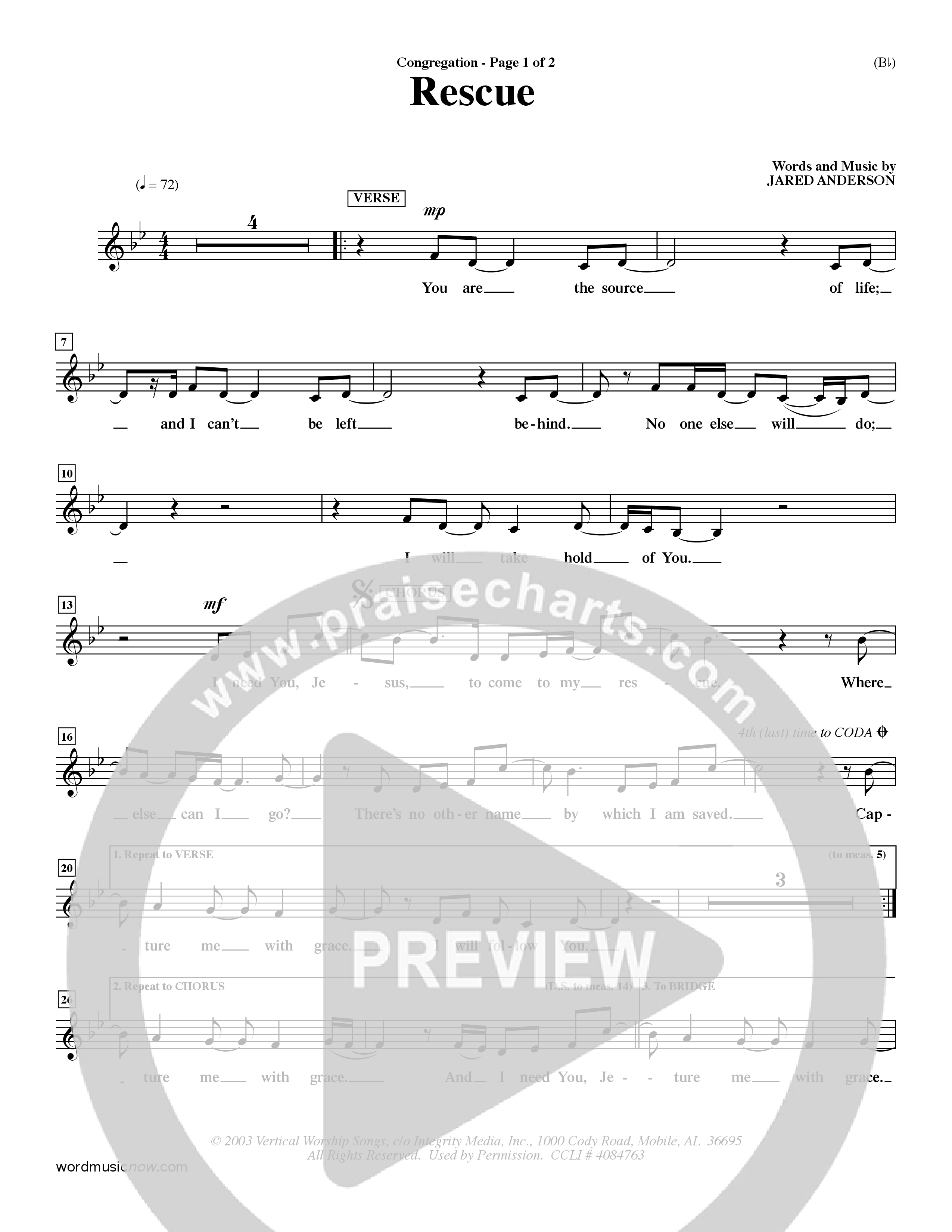 Rescue (Choral Anthem SATB) Rhythm Pack (Word Music Choral / Orch. Dave Williamson)