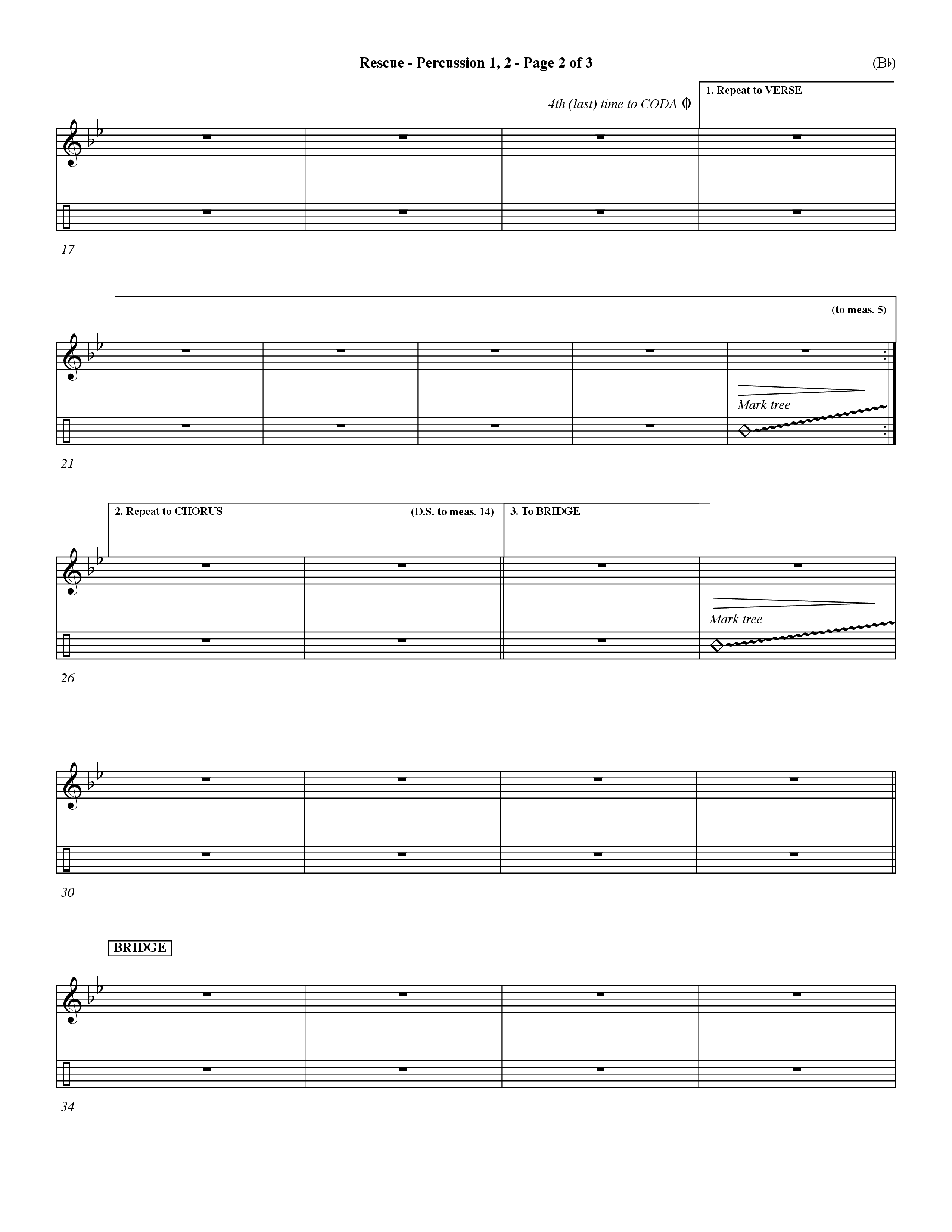 Rescue (Choral Anthem SATB) Percussion 1/2 (Word Music Choral / Orch. Dave Williamson)