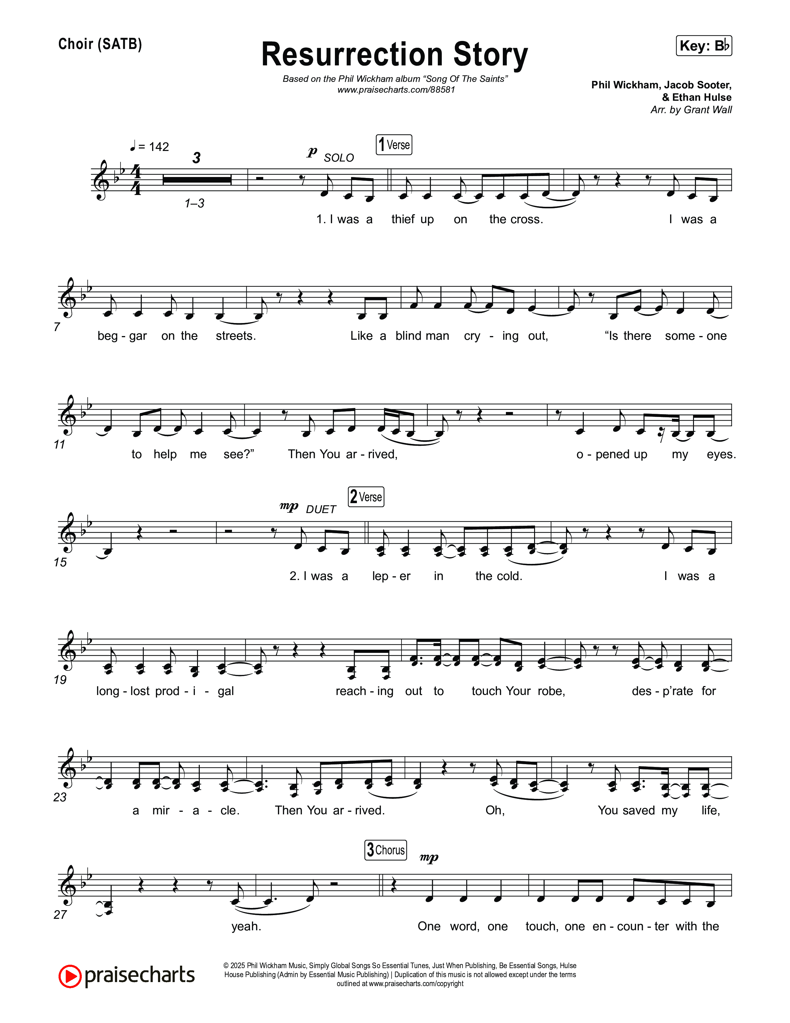 Resurrection Story Choir Sheet (SATB) (Phil Wickham)