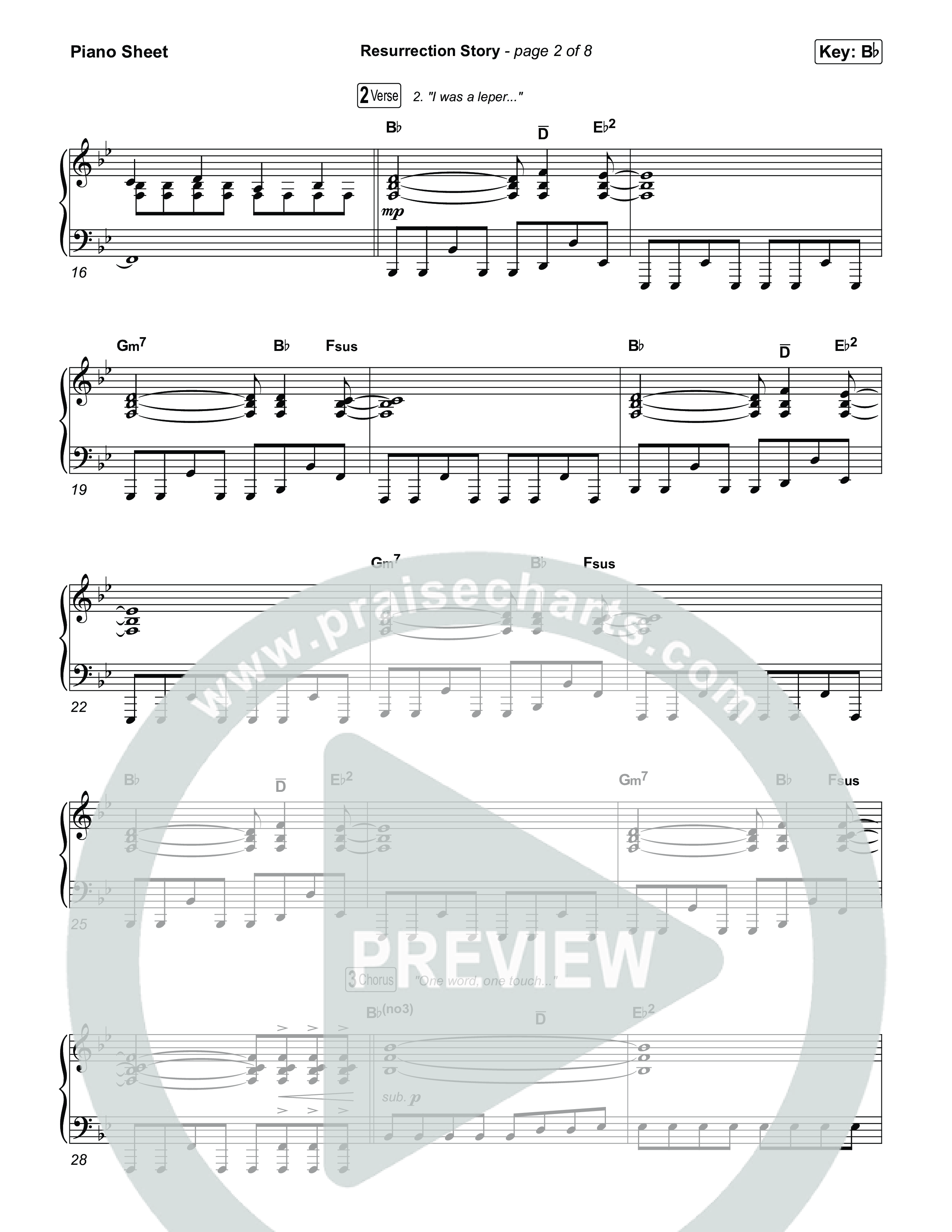 Resurrection Story Piano Sheet (Phil Wickham)