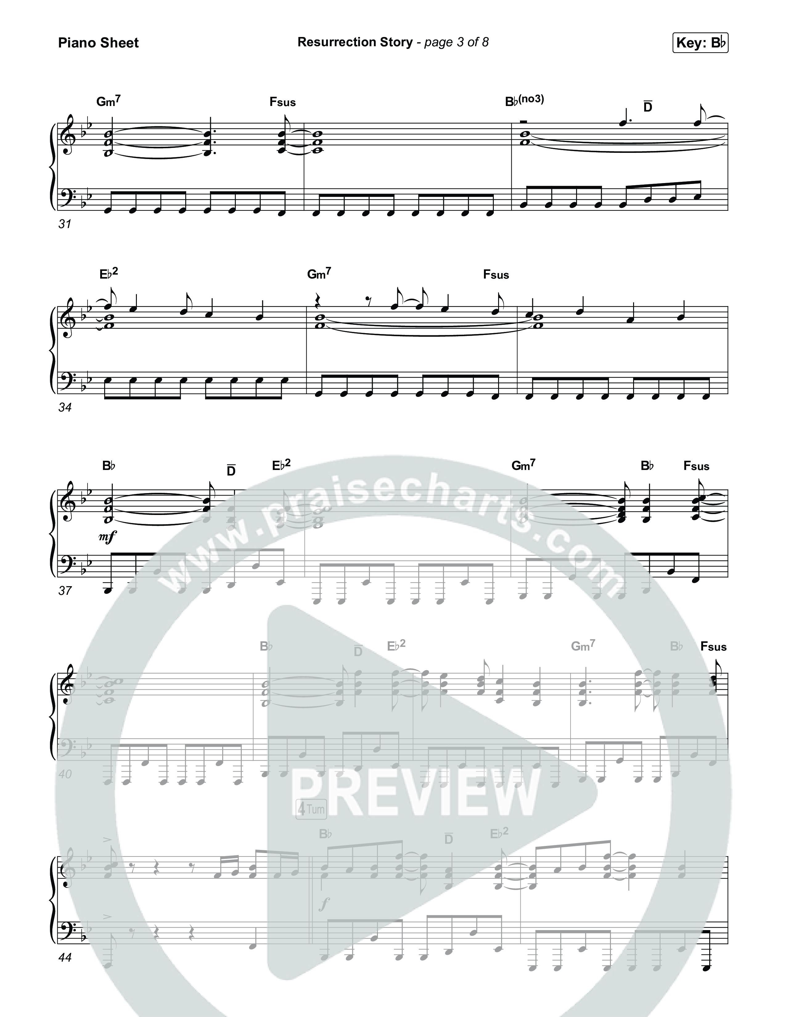 Resurrection Story Piano Sheet (Phil Wickham)