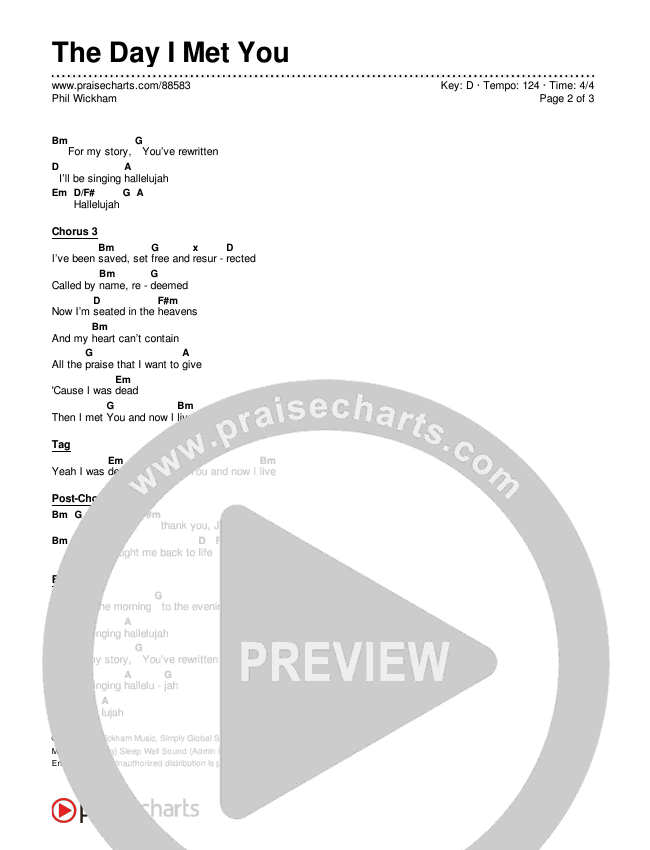 The Day I Met You Chords & Lyrics (Phil Wickham)