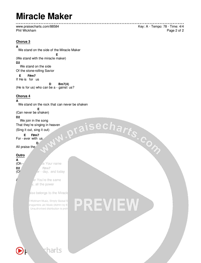 Miracle Maker Chords & Lyrics (Phil Wickham)