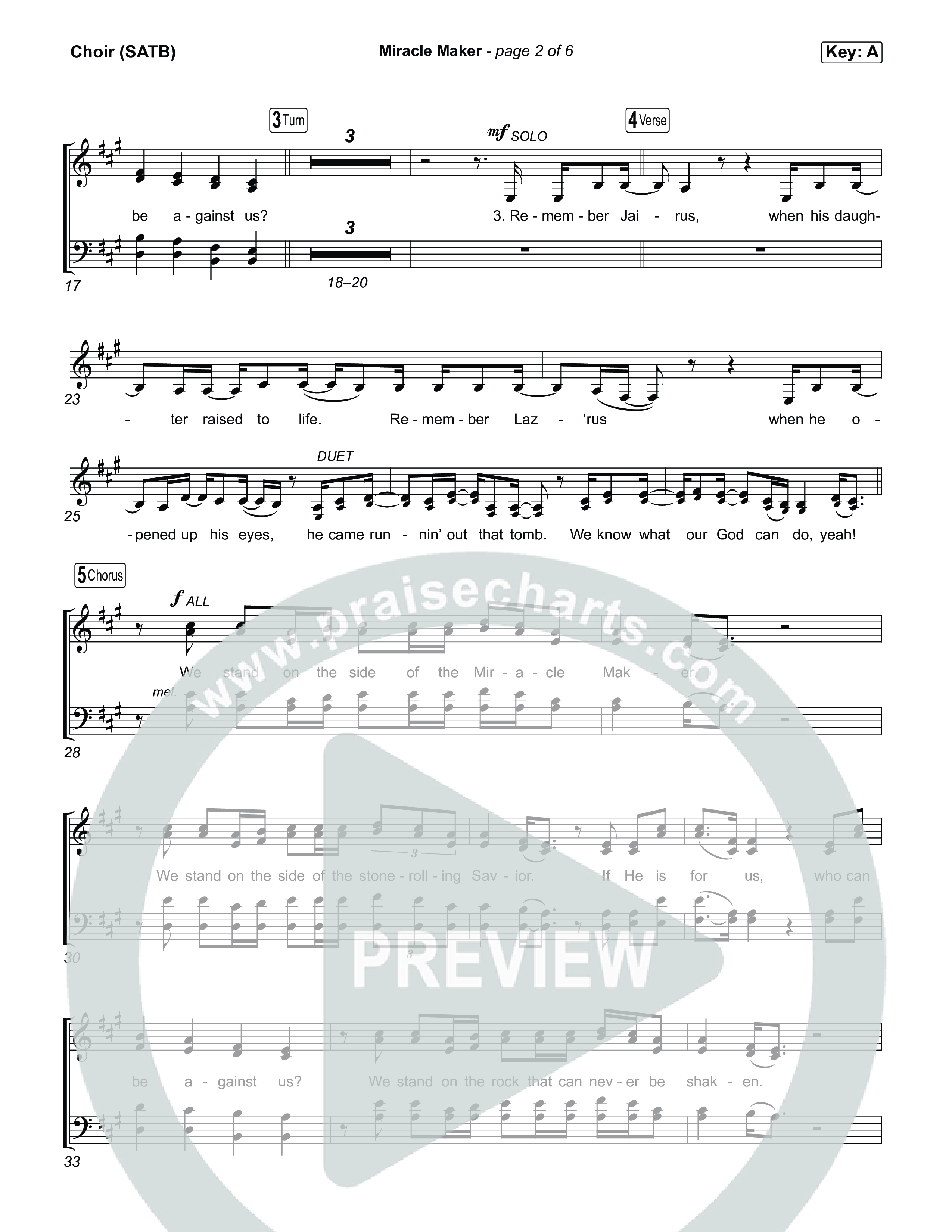 Miracle Maker Choir Sheet (SATB) (Phil Wickham)