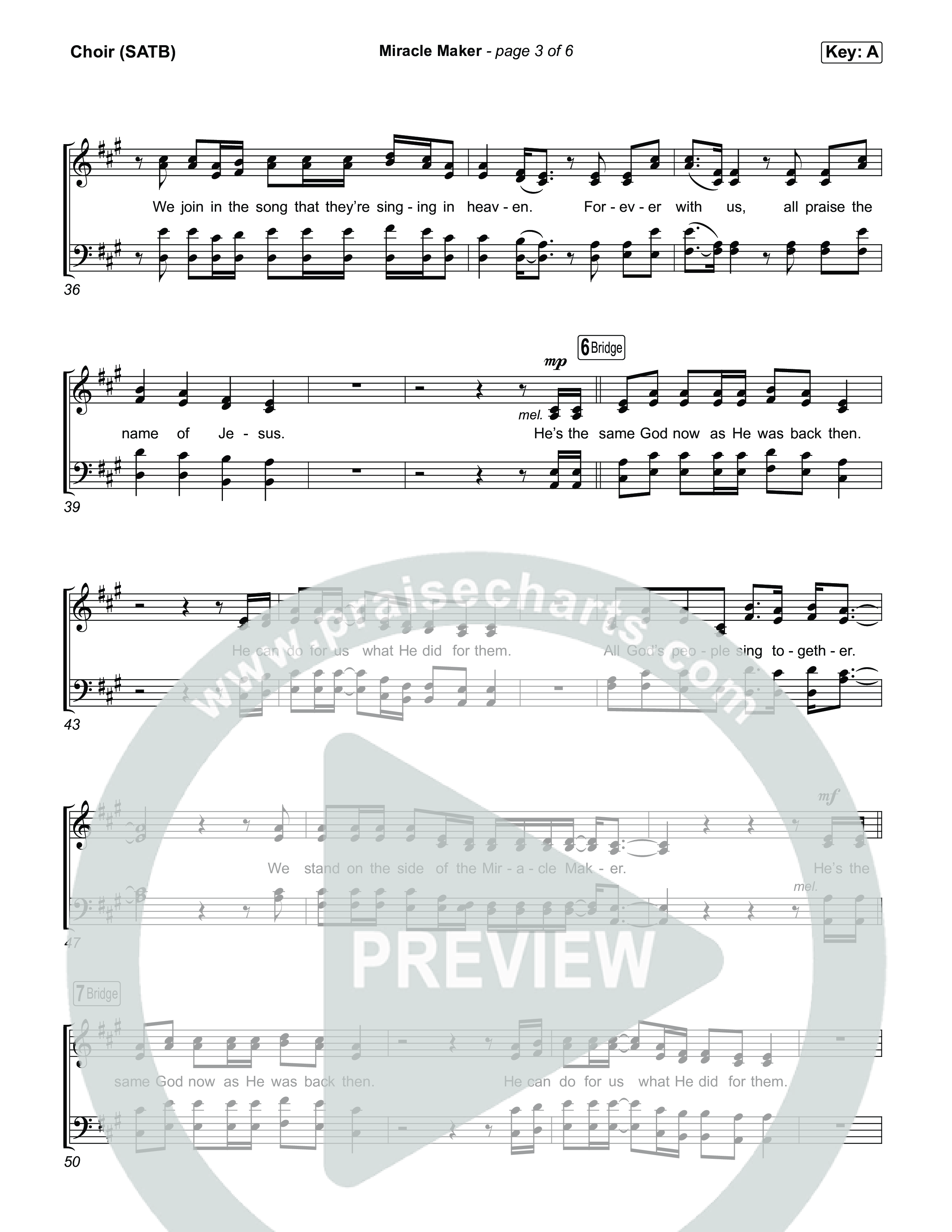Miracle Maker Choir Sheet (SATB) (Phil Wickham)