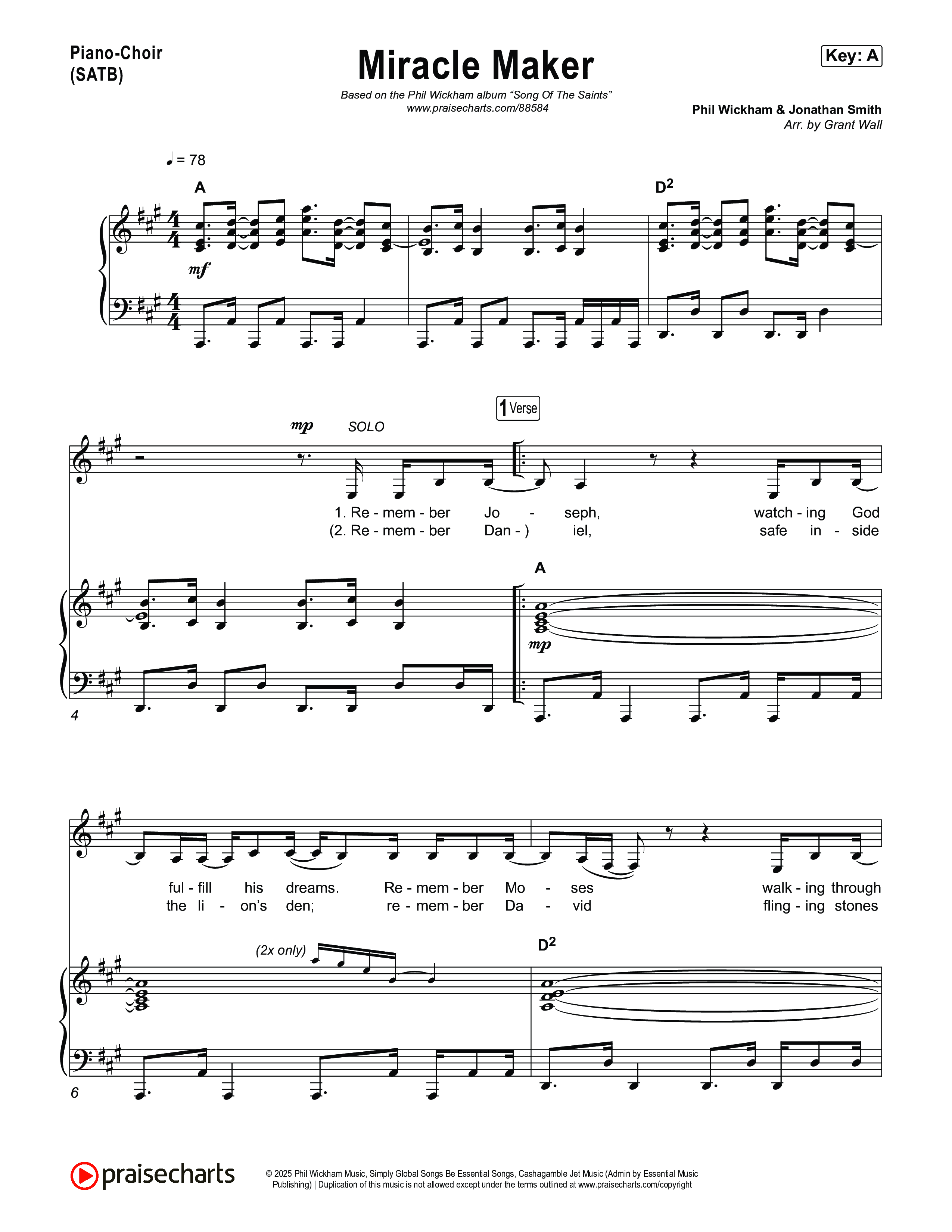 Miracle Maker Piano/Vocal Pack (Phil Wickham)