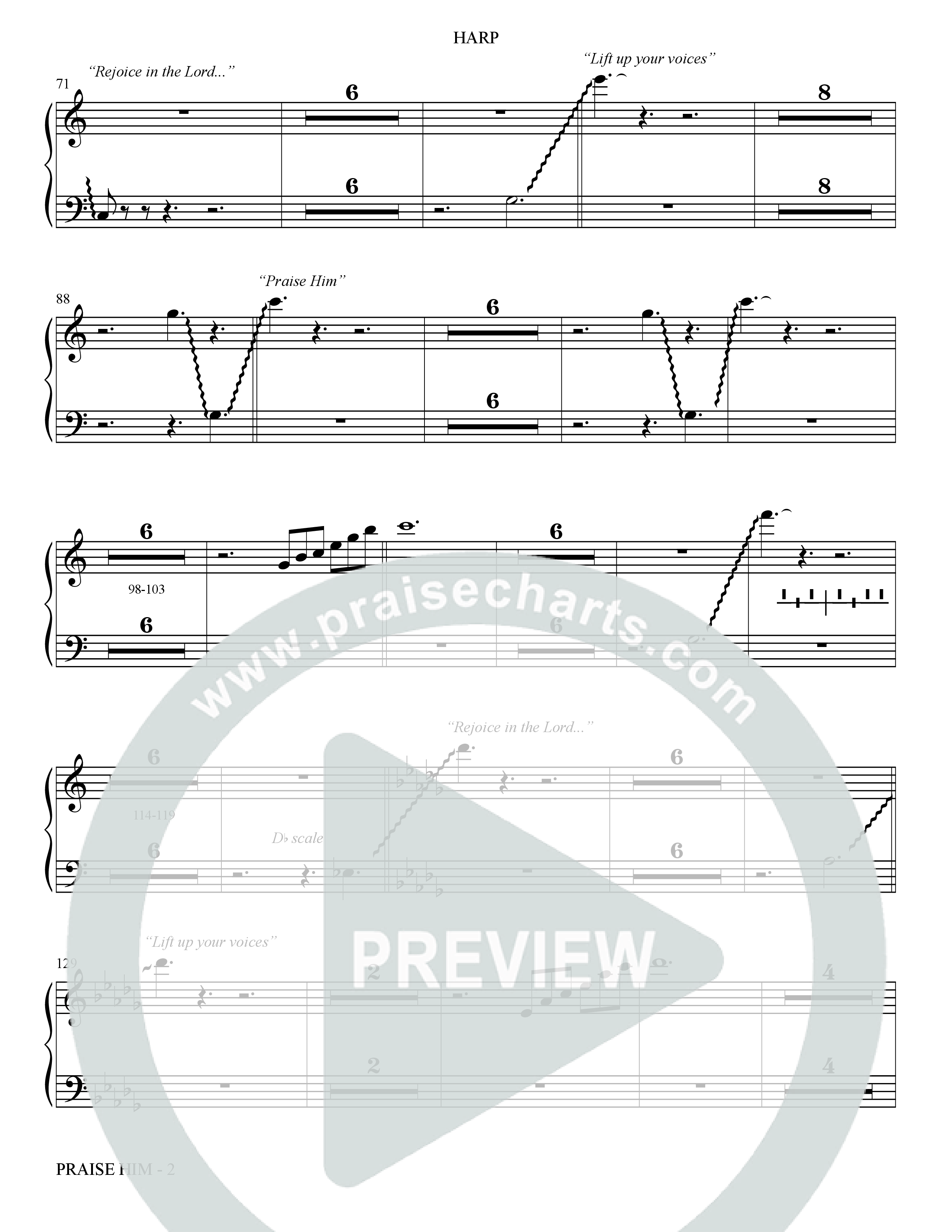 Praise Him (Choral Anthem SATB) Harp (The Brooklyn Tabernacle Choir / Arr. Carol Cymbala / Orch. Jason Michael Webb)