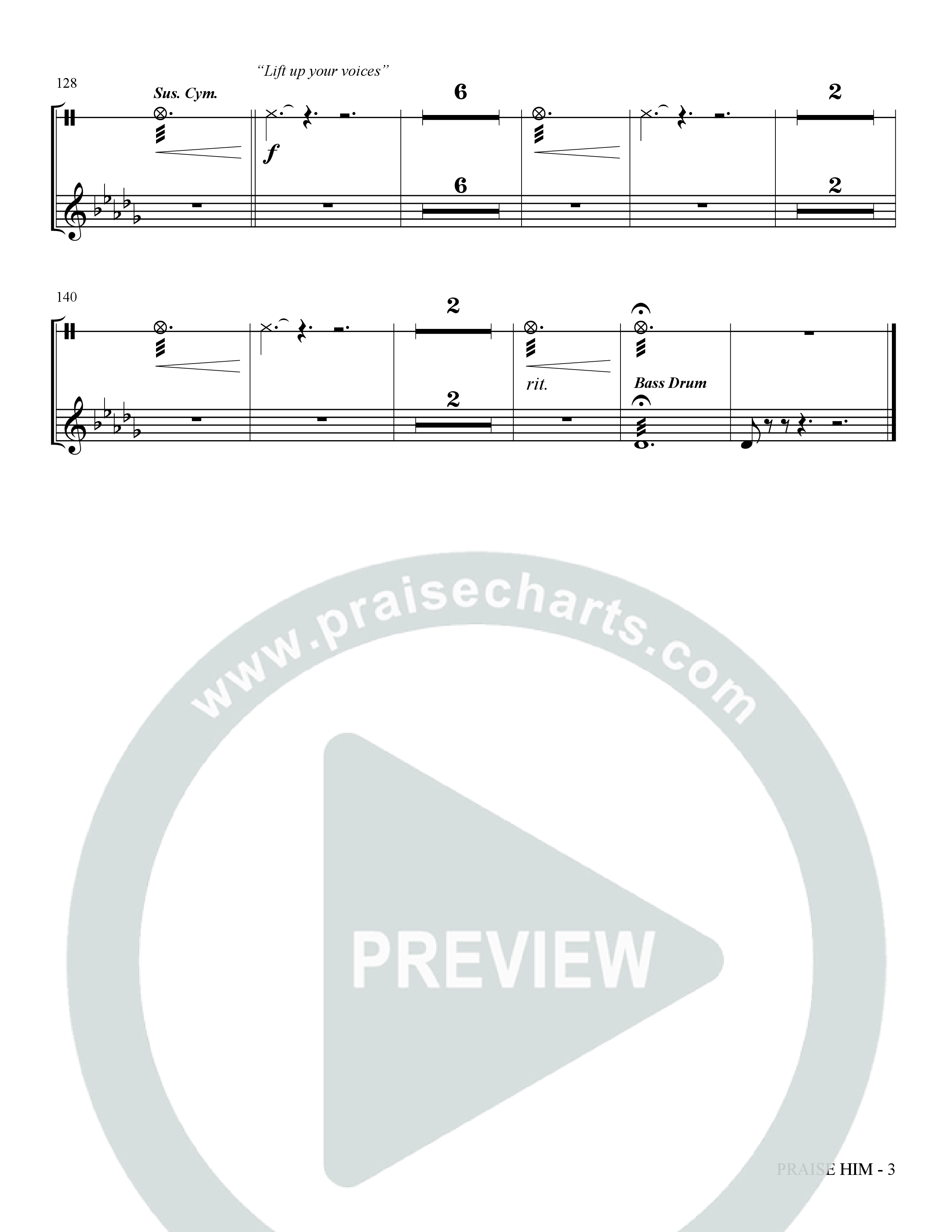 Praise Him (Choral Anthem SATB) Percussion (The Brooklyn Tabernacle Choir / Arr. Carol Cymbala / Orch. Jason Michael Webb)