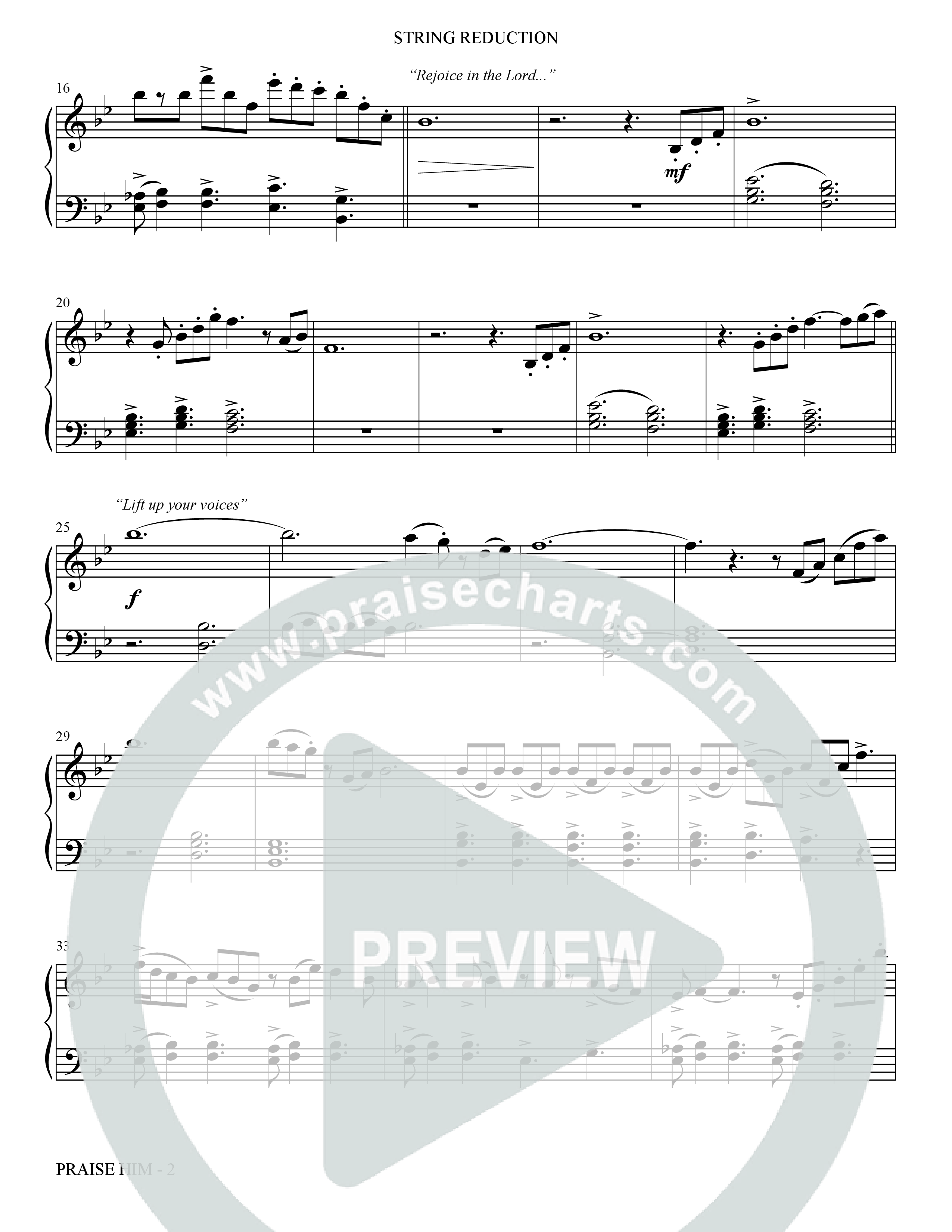 Praise Him (Choral Anthem SATB) String Reduction (The Brooklyn Tabernacle Choir / Arr. Carol Cymbala / Orch. Jason Michael Webb)