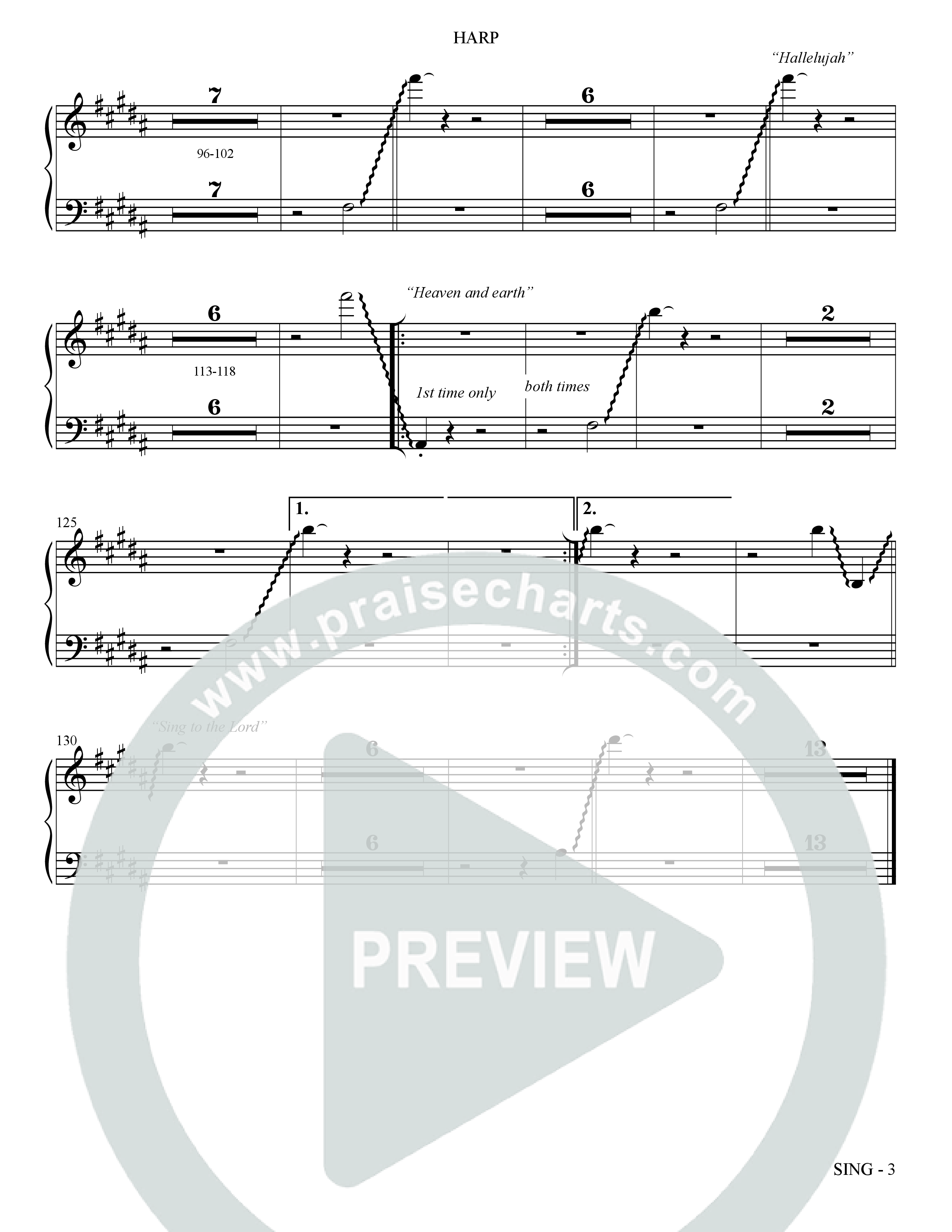 Sing (Choral Anthem SATB) Harp (The Brooklyn Tabernacle Choir / Arr. Carol Cymbala)