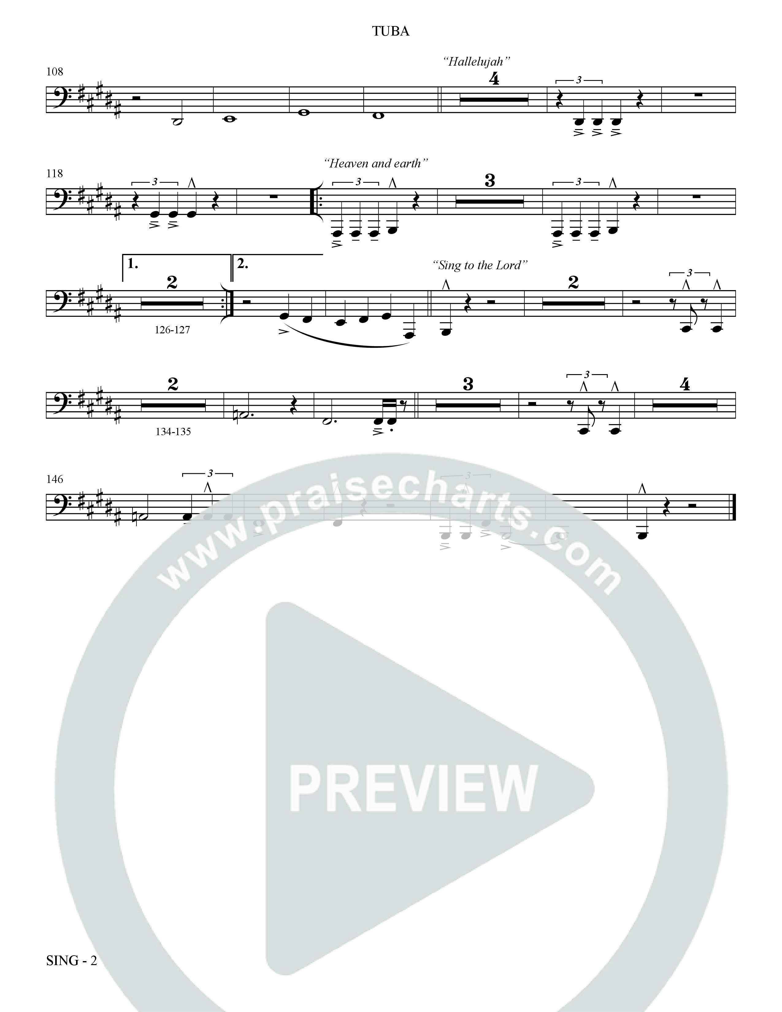 Sing (Choral Anthem SATB) Tuba (The Brooklyn Tabernacle Choir / Arr. Carol Cymbala)