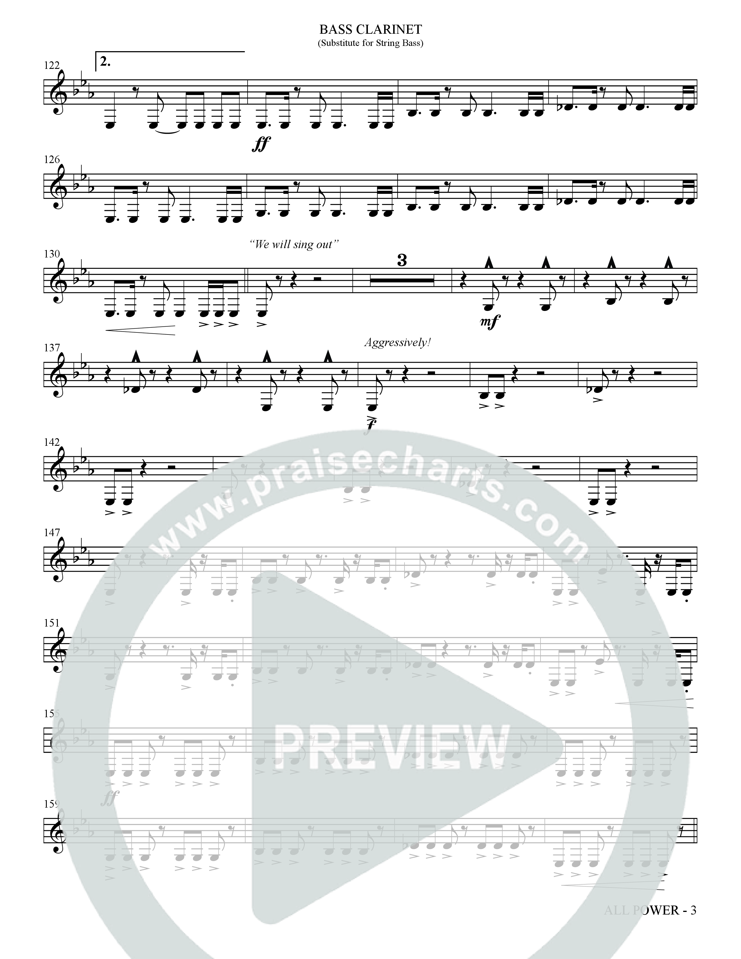 All Power (Choral Anthem SATB) Bass Clarinet (The Brooklyn Tabernacle Choir / Arr. Carol Cymbala)