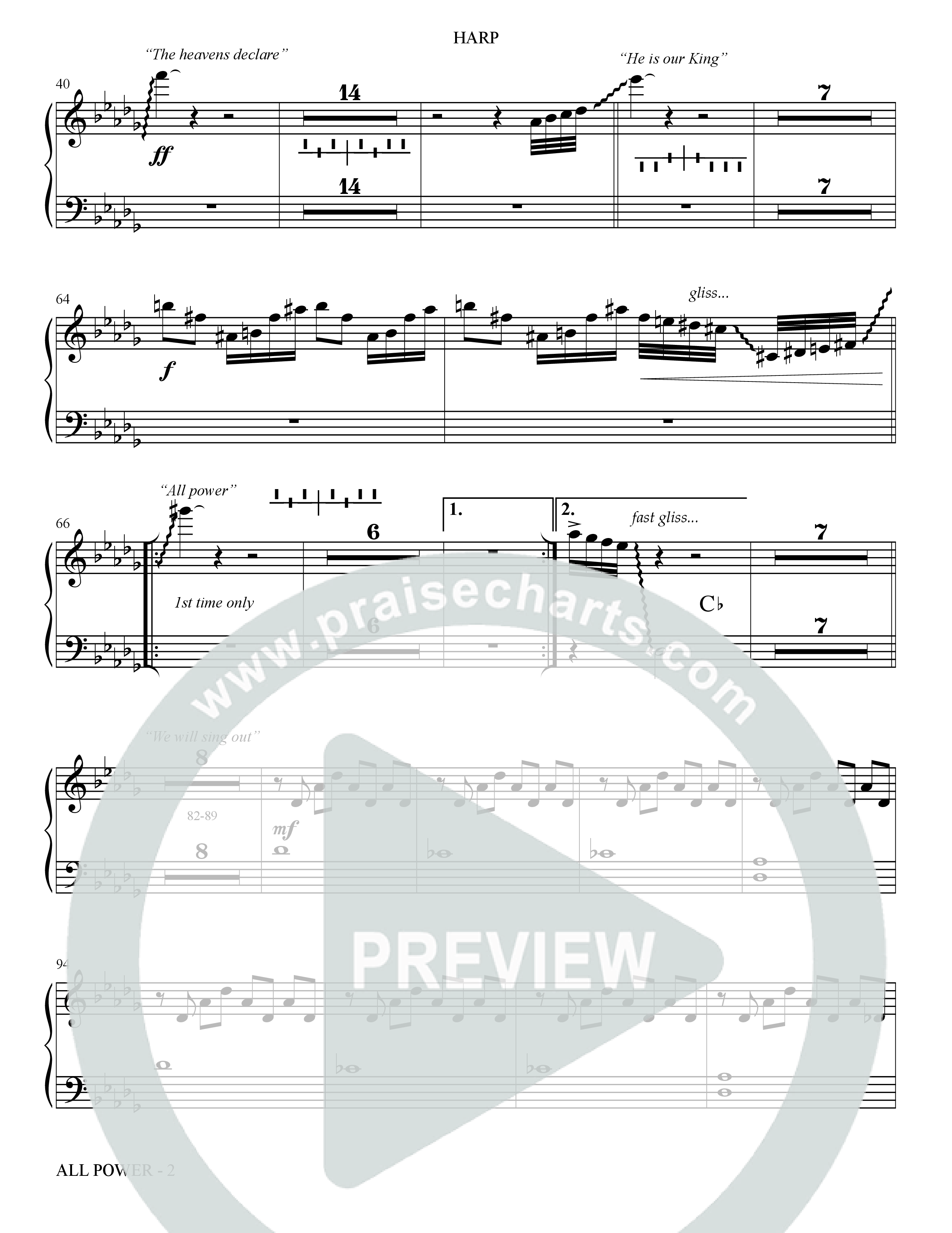 All Power (Choral Anthem SATB) Harp (The Brooklyn Tabernacle Choir / Arr. Carol Cymbala)