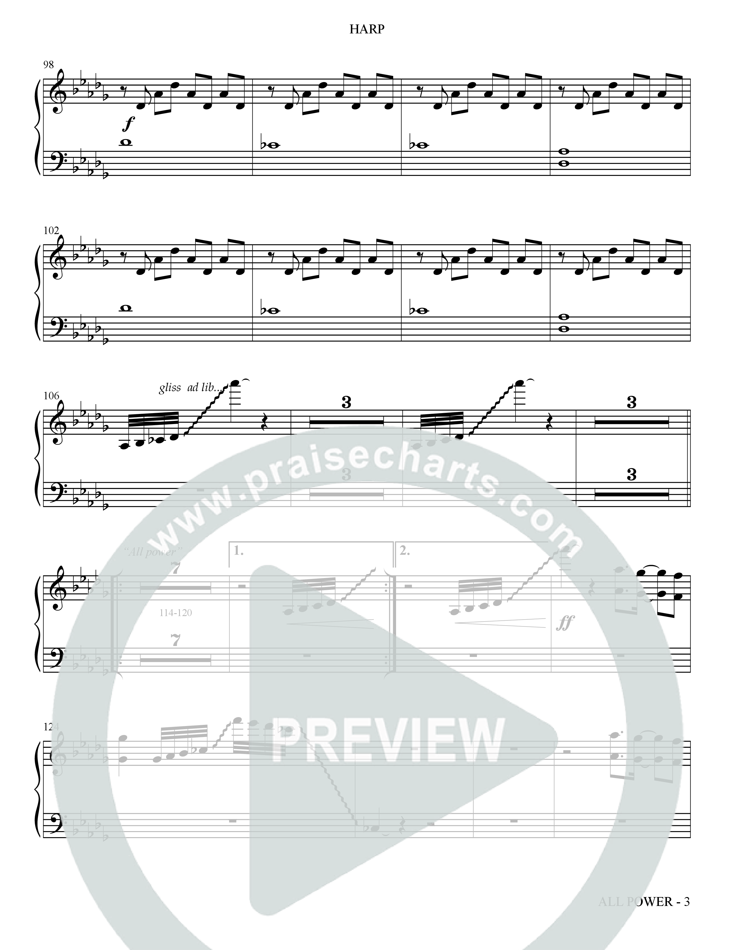 All Power (Choral Anthem SATB) Harp (The Brooklyn Tabernacle Choir / Arr. Carol Cymbala)