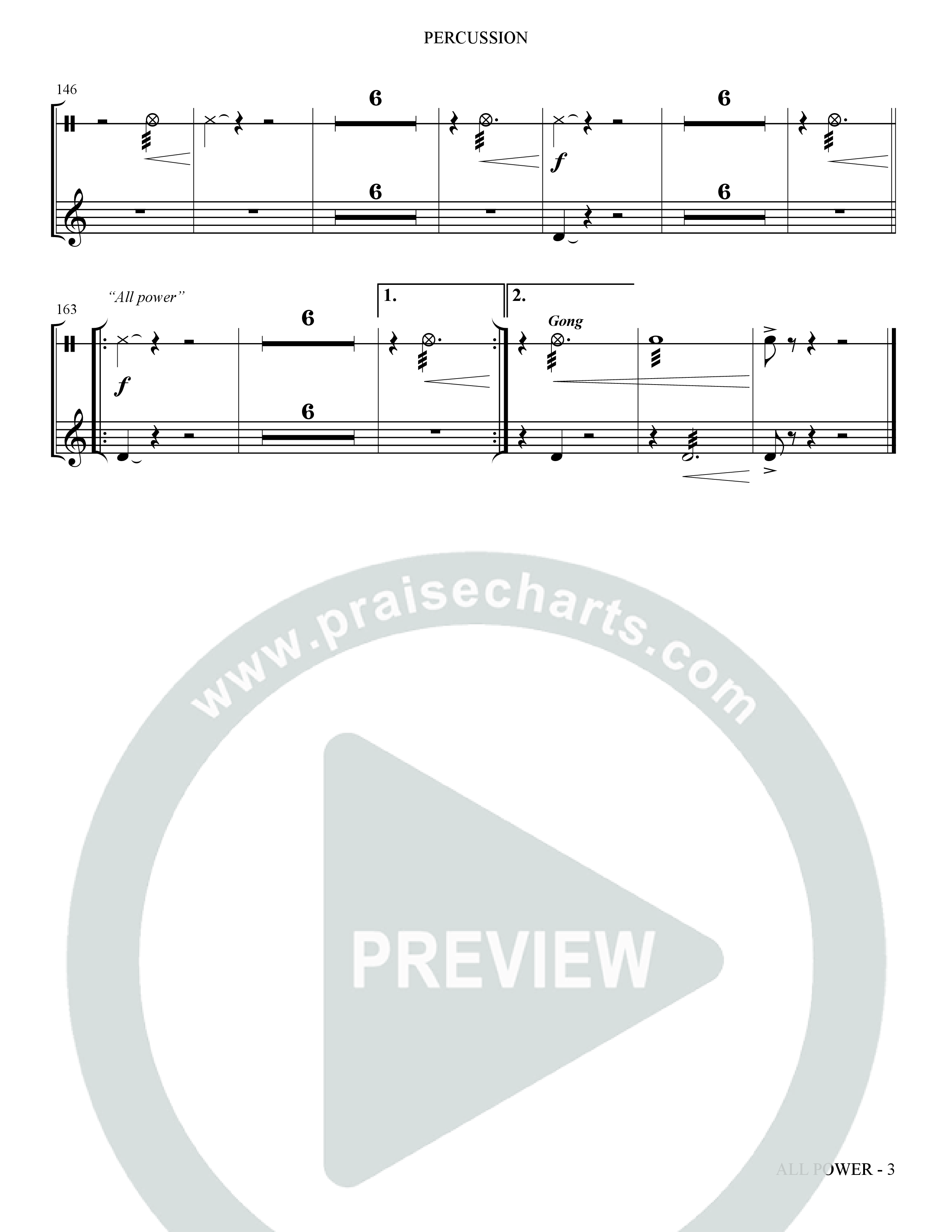 All Power (Choral Anthem SATB) Percussion (The Brooklyn Tabernacle Choir / Arr. Carol Cymbala)